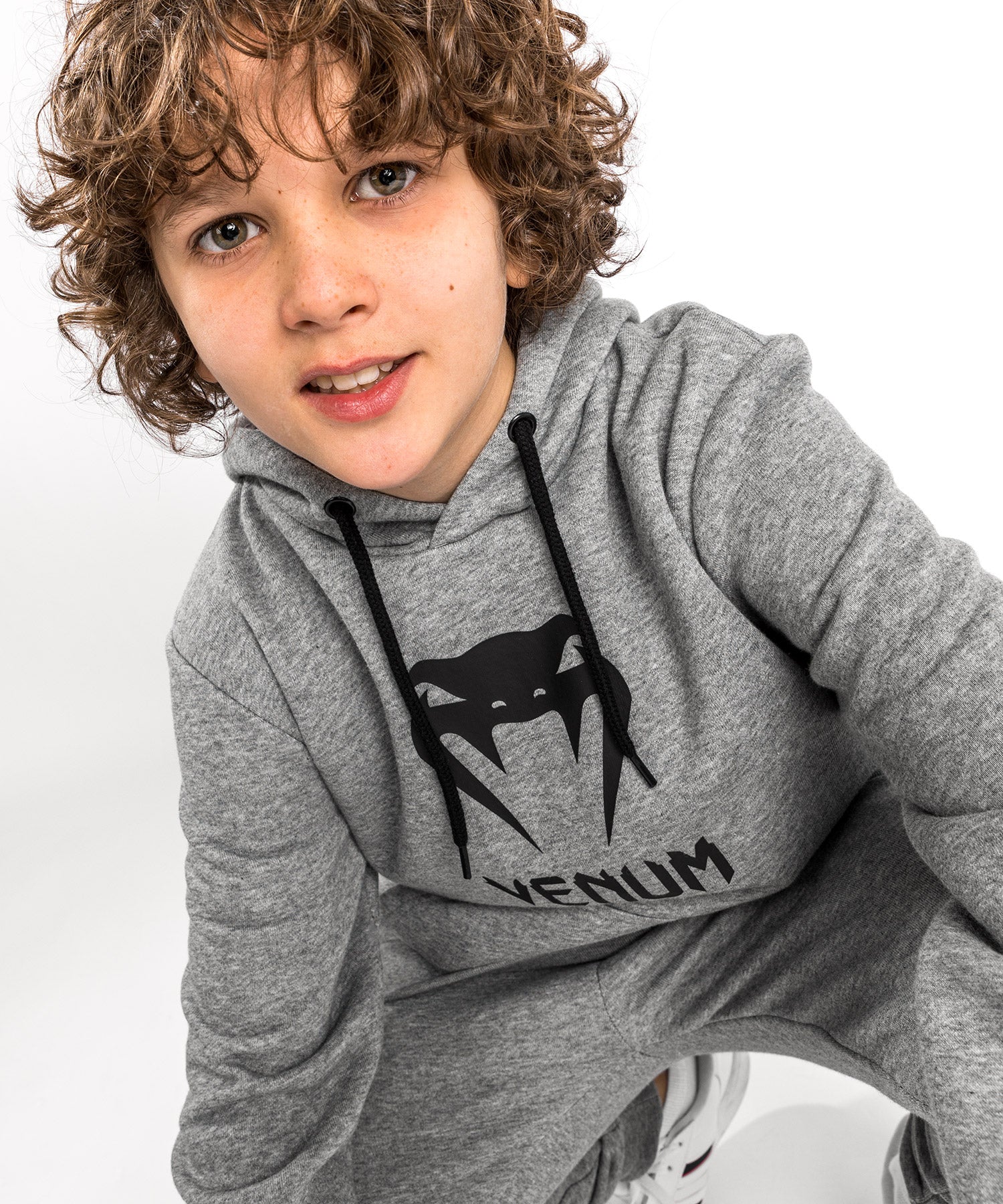 Sweatshirt à Capuche Venum Classic - Pour Enfants - Gris Chiné Clair - Image 2