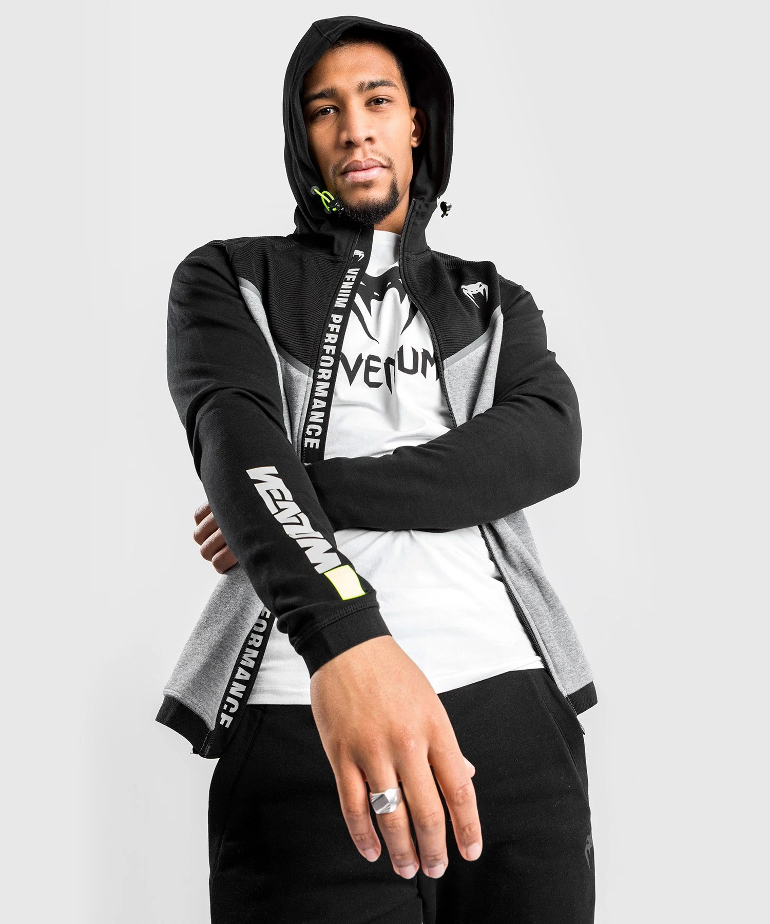 Sweatshirt à Capuche Venum Laser Evo 2.0 - Noir/Gris - Image 2