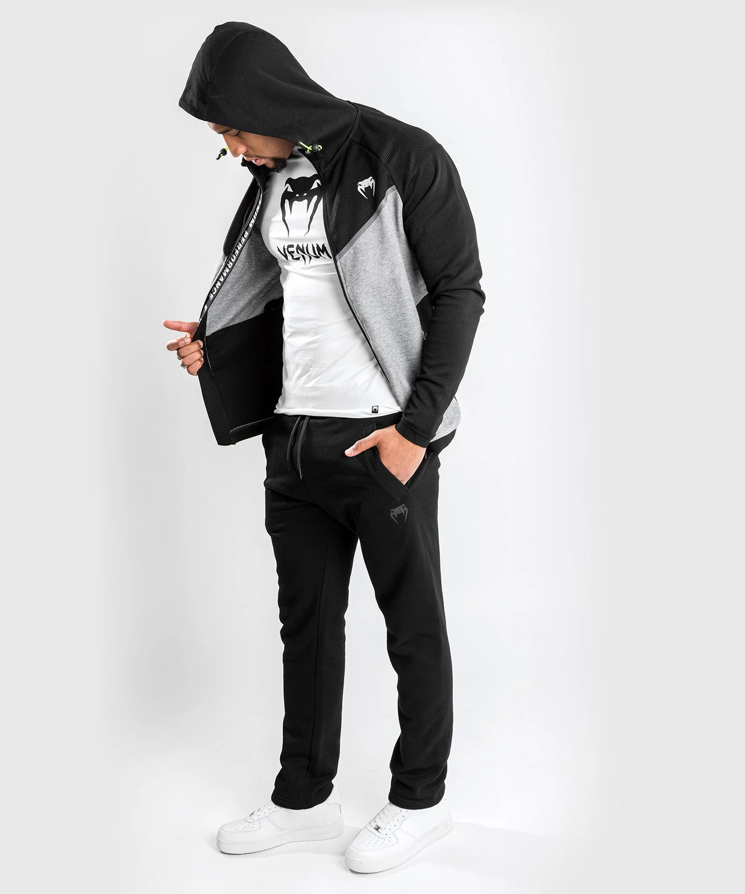 Sweatshirt à Capuche Venum Laser Evo 2.0 - Noir/Gris - Image 4