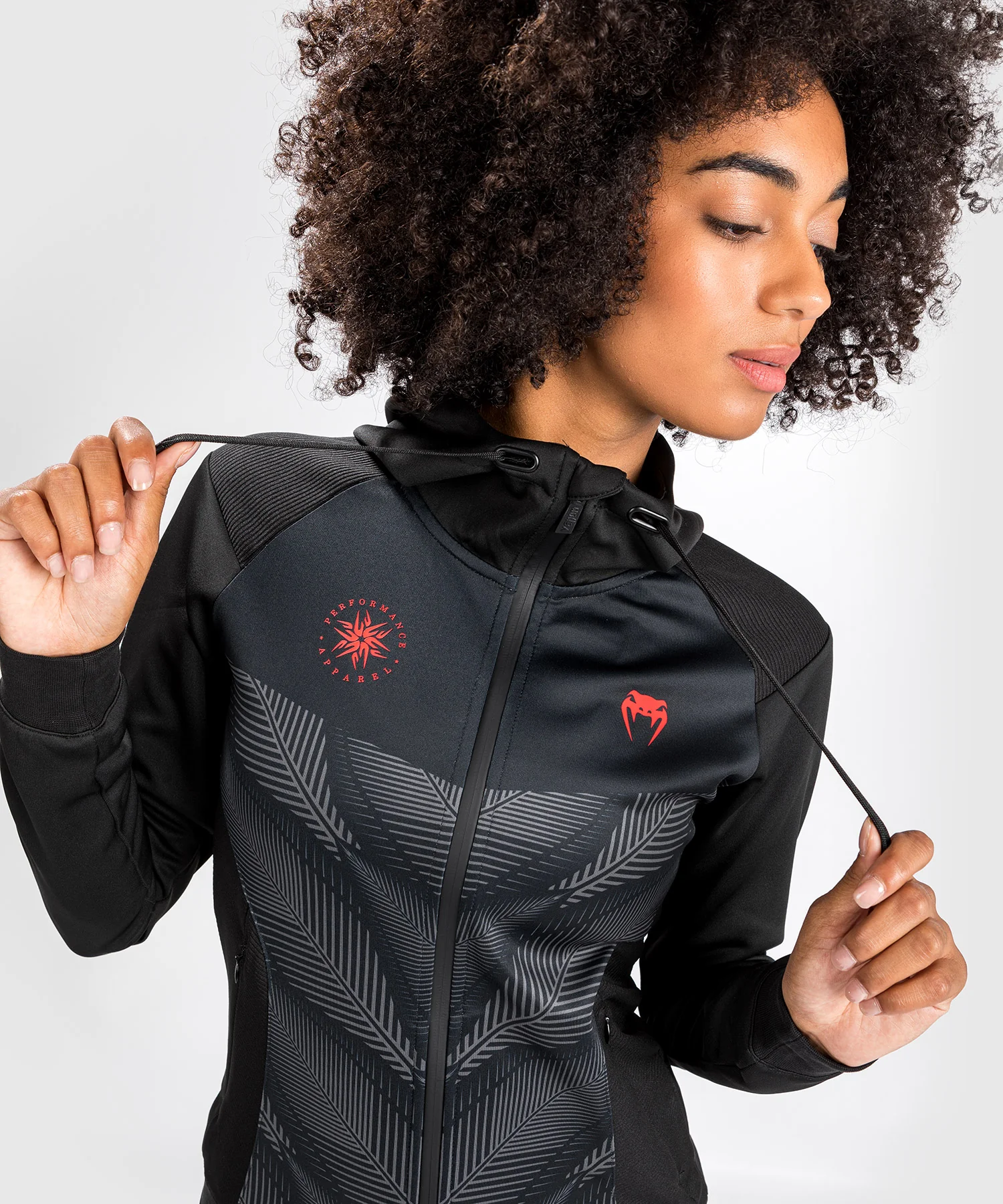 Sweatshirt à Capuche Venum Phantom - Pour Femme - Noir/Rouge - Image 2