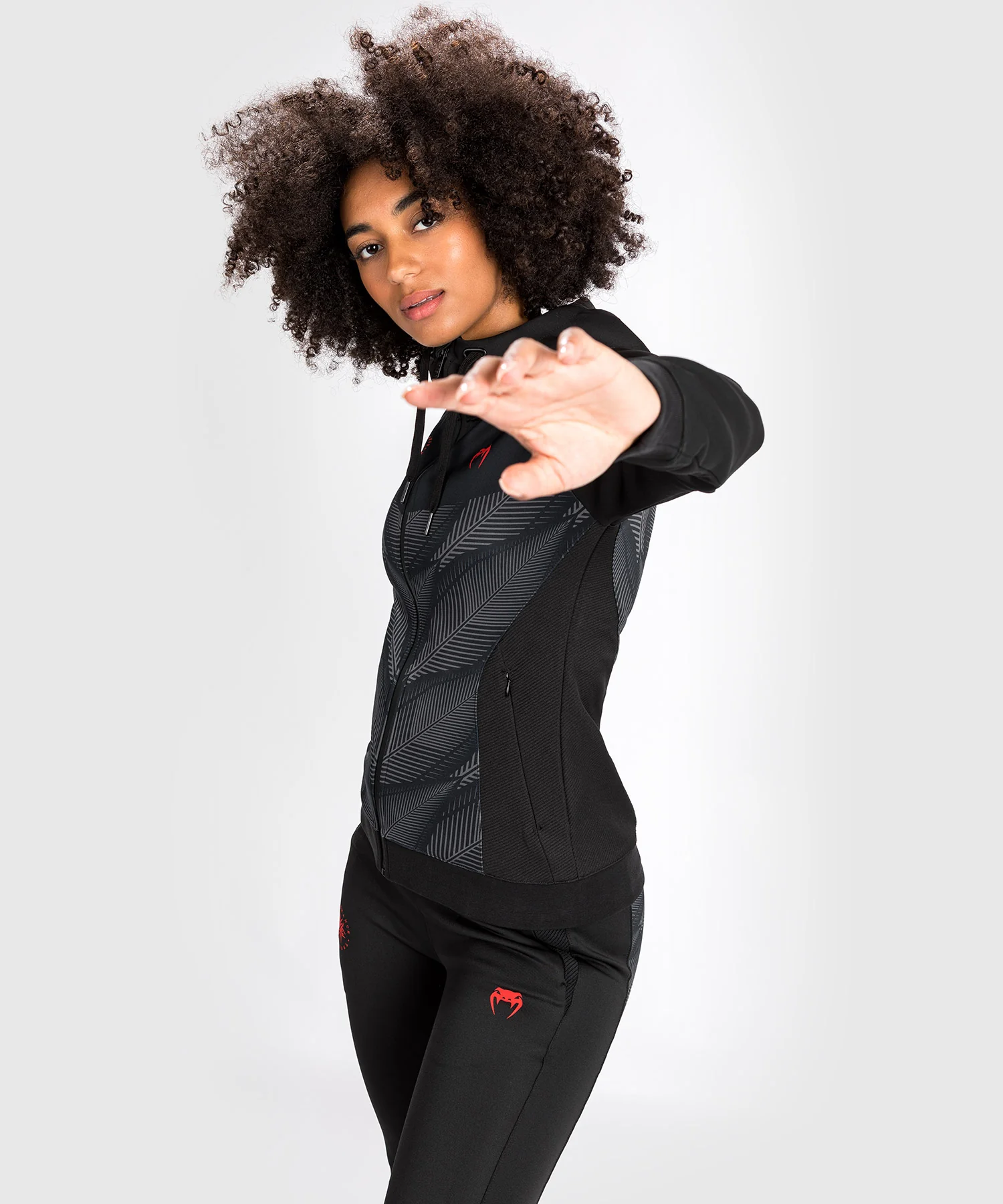 Sweatshirt à Capuche Venum Phantom - Pour Femme - Noir/Rouge - Image 3