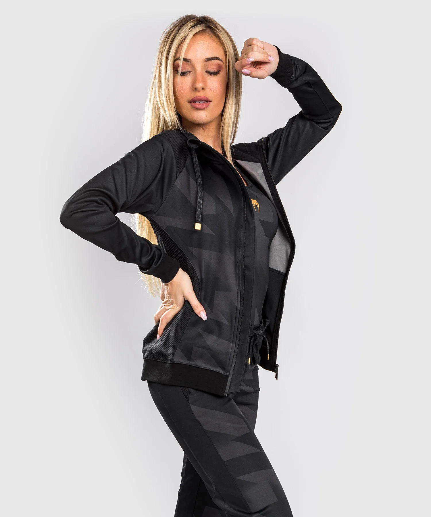 Sweatshirt à Capuche Venum Razor - Pour Femmes - Noir/Or - Image 6