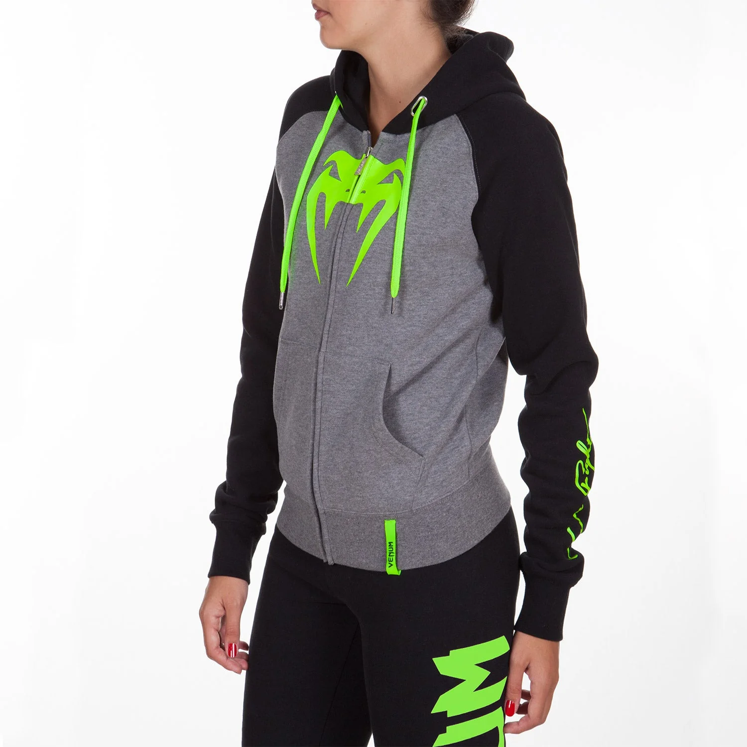 Sweatshirt Femme Venum Infinity avec zip - Logo Vert - Image 2