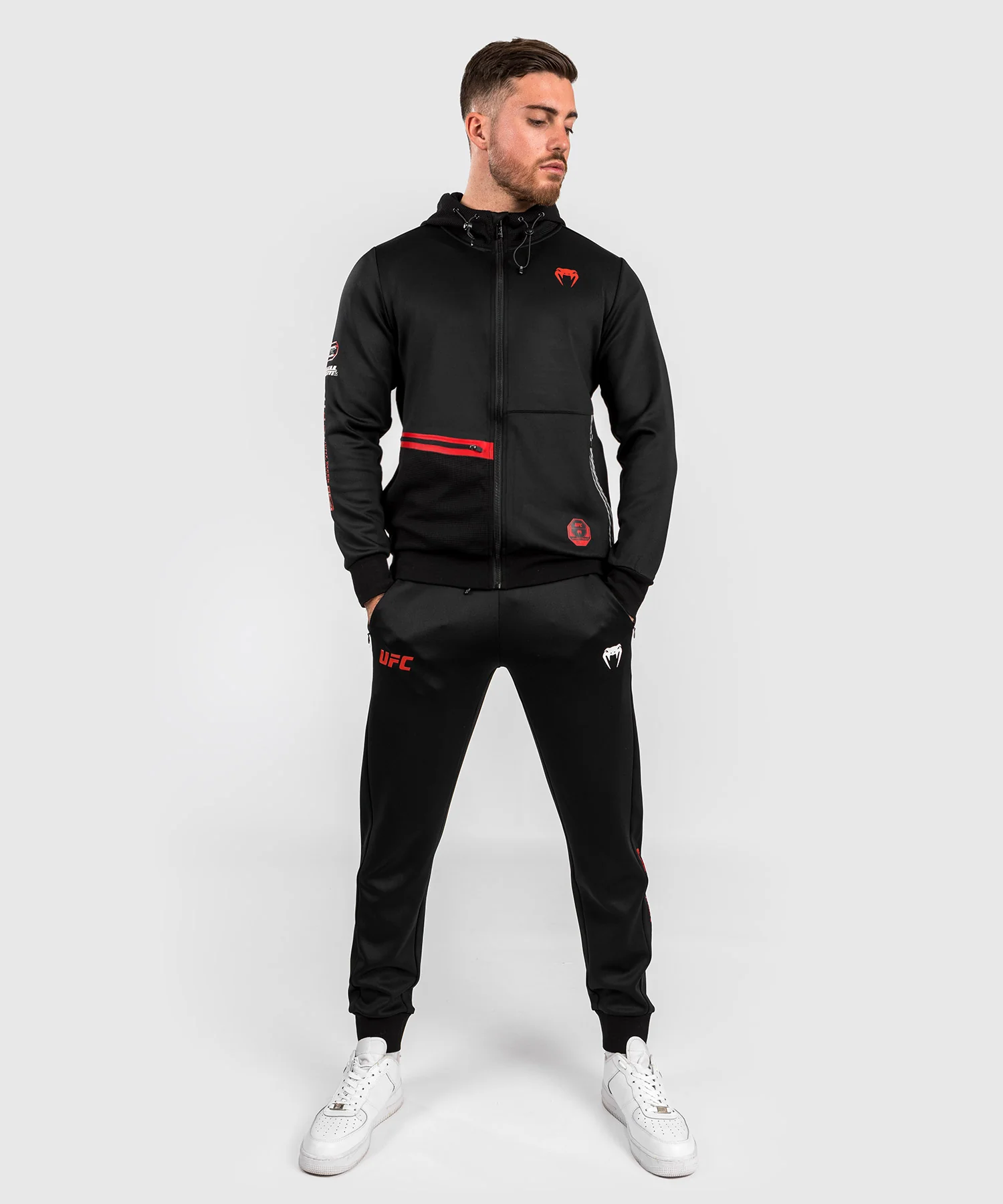 Sweatshirt zippé à capuche pour Hommes UFC Adrenaline by Venum Fight Week - Noir - Image 10