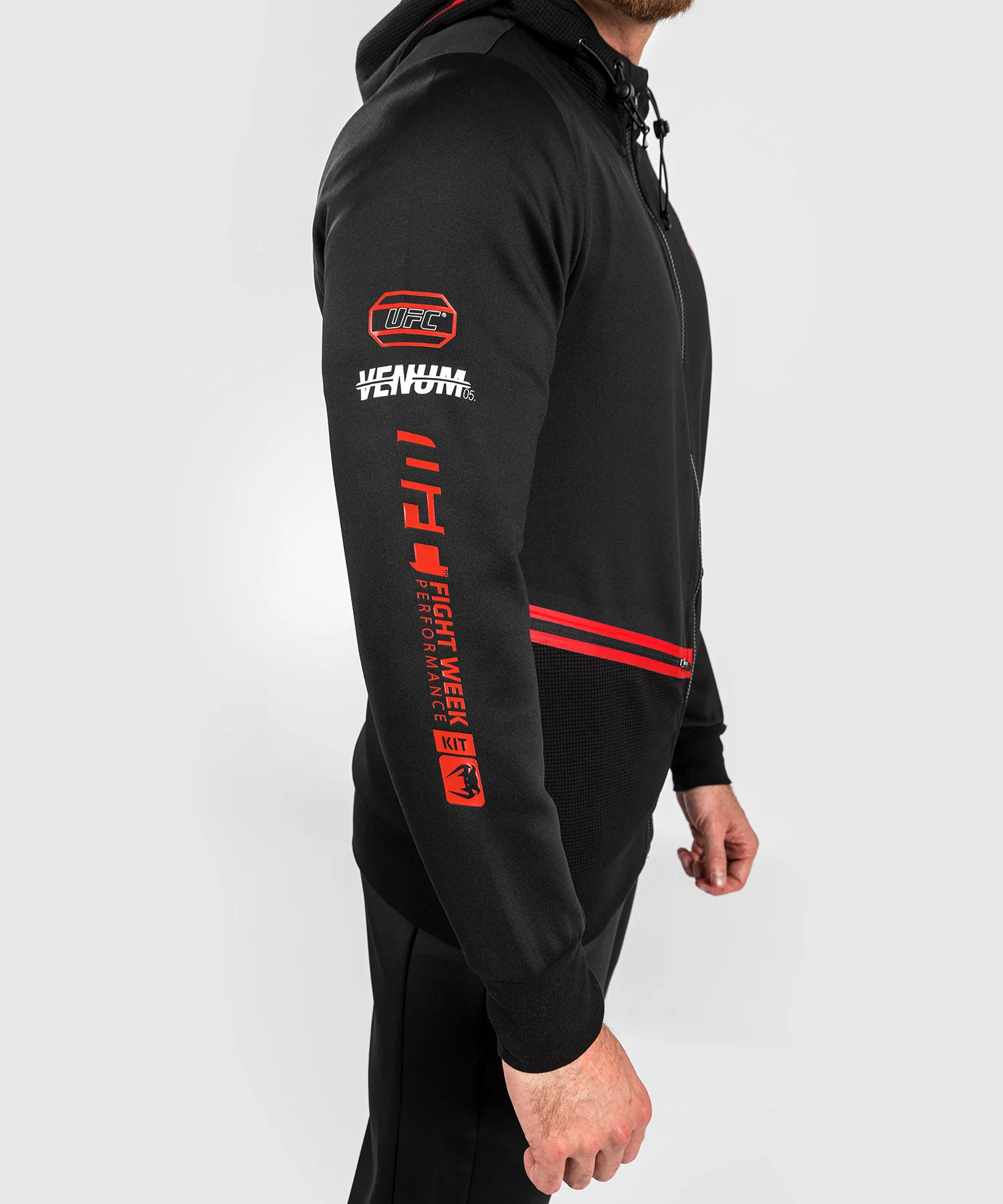Sweatshirt zippé à capuche pour Hommes UFC Adrenaline by Venum Fight Week - Noir - Image 2