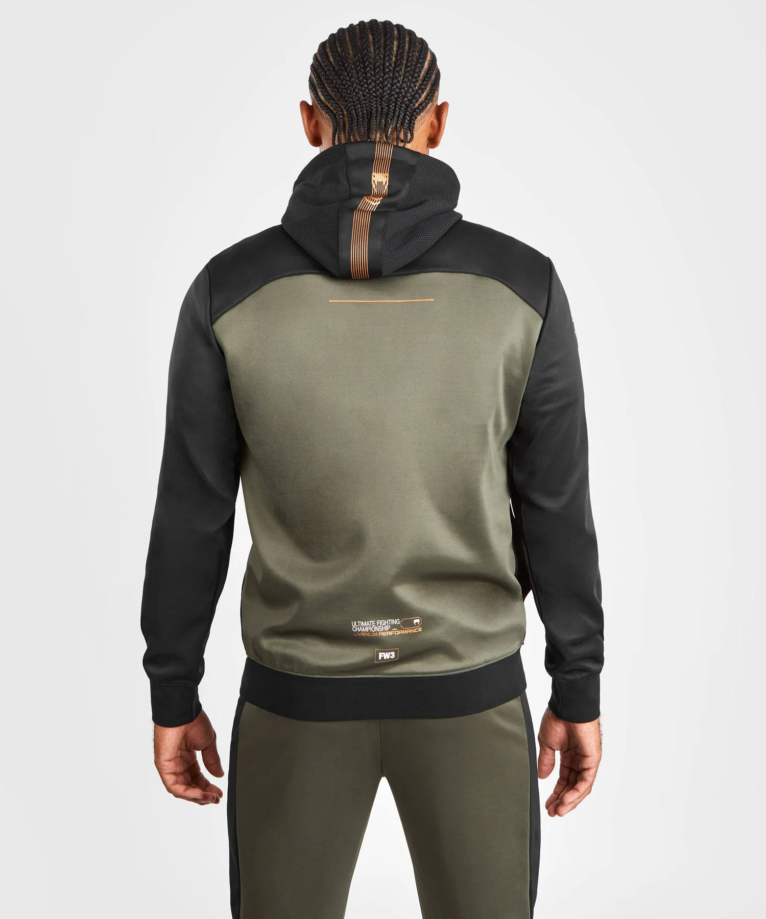 Sweatshirt zippé à capuche UFC Adrenaline by Venum Fight Week - Khaki/Bronze - Image 6