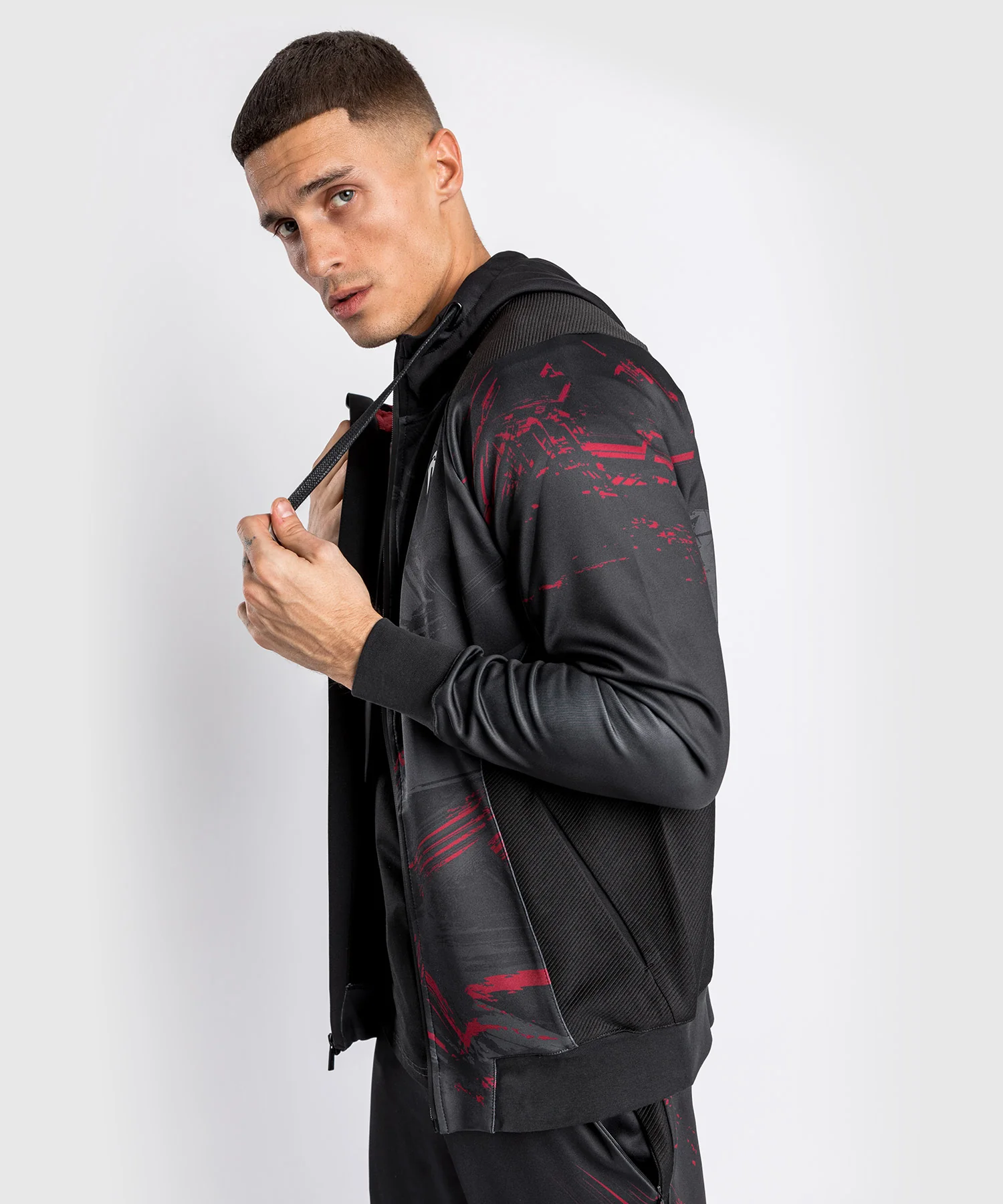 Veste à capuche pour Hommes UFC Venum Authentic Fight Week 2.0 - Noir/Rouge - Image 2