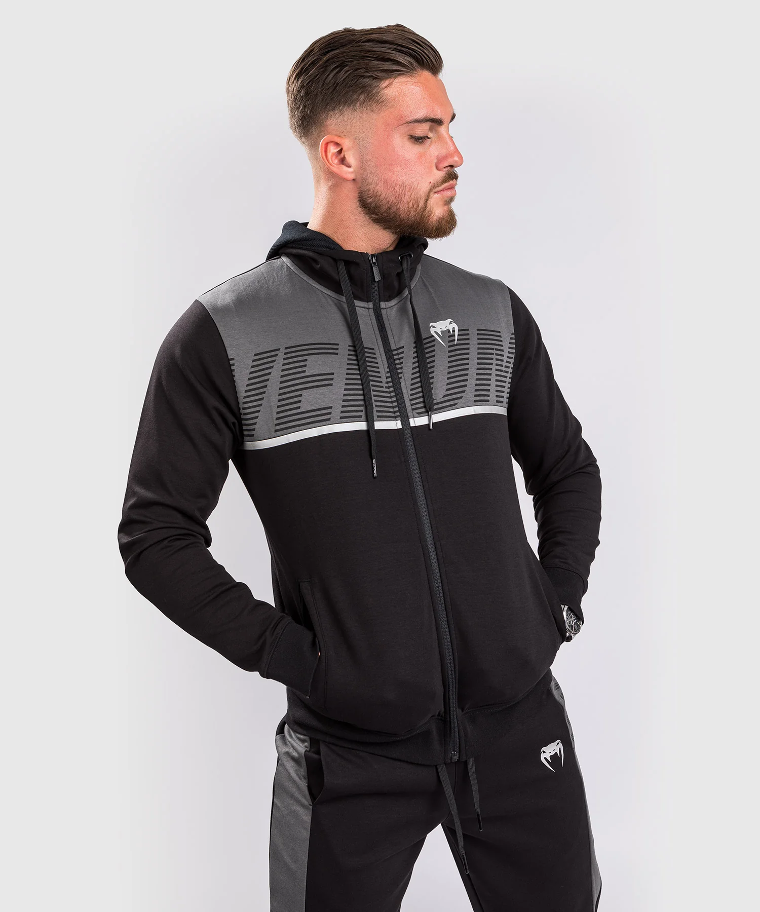 Sweatshirt Zippé Venum Laser ZX - Noir/Gris - Image 2