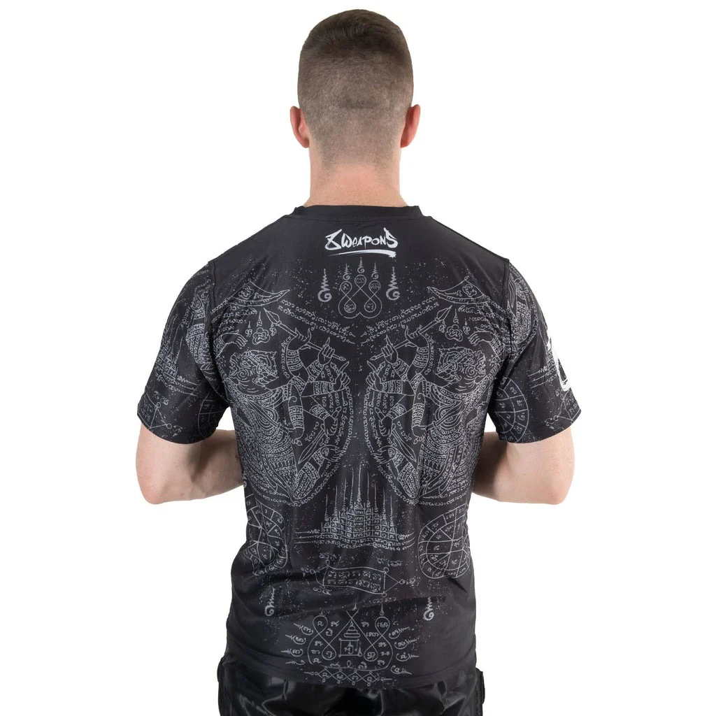 T-shirt 8 Weapons Functional Hanuman Yant - Noir/Gris - Image 4