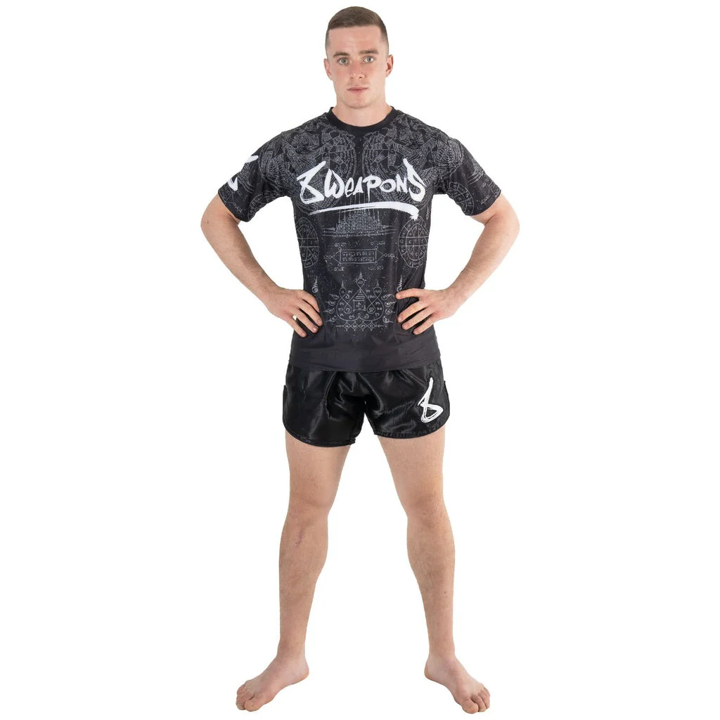 T-shirt 8 Weapons Functional Hanuman Yant - Noir/Gris - Image 7