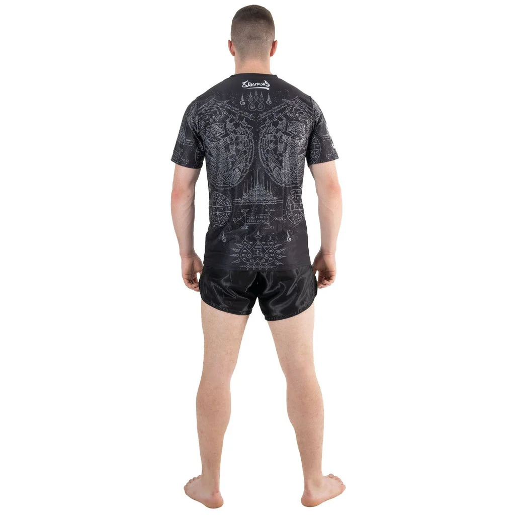 T-shirt 8 Weapons Functional Hanuman Yant - Noir/Gris - Image 8
