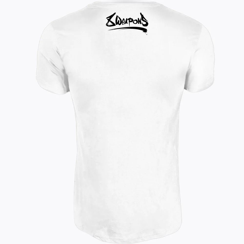 T-shirt Short de Muay Thai 8 Weapons Sak Yant Tigers - Blanc - Image 4