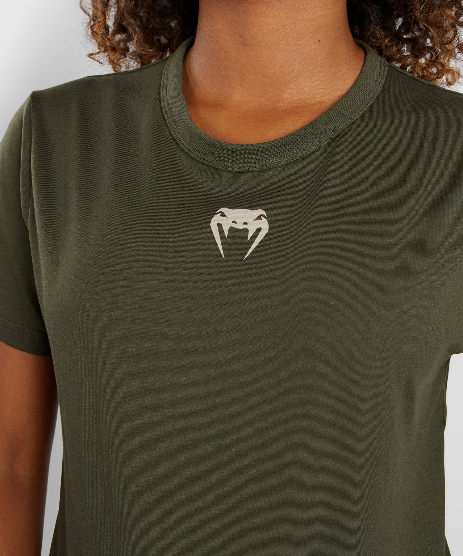 T-shirt à manches courtes en coton pour femmes UFC Adrenaline by Venum Fight Week - Kaki - Image 4