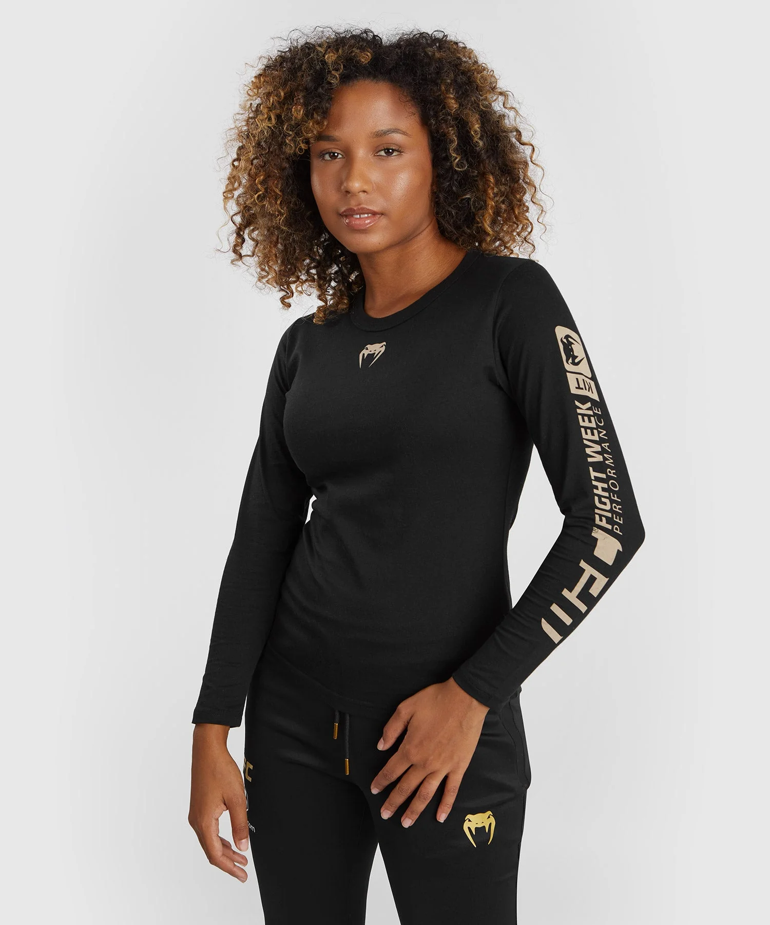 T-shirt à manches longues en coton pour Femmes UFC Adrenaline by Venum Fight Week - Noir - Image 7