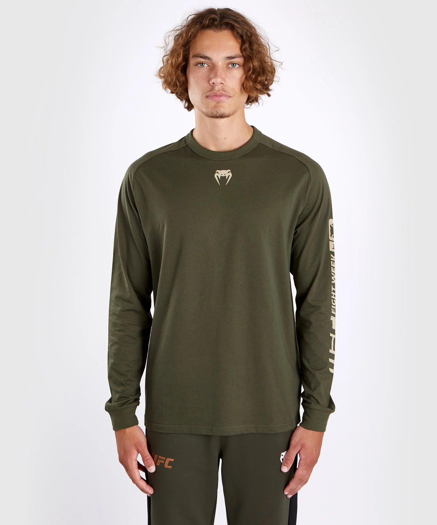 T-shirt à manches longues pour Hommes UFC Adrenaline by Venum Fight Week - Khaki - Image 5