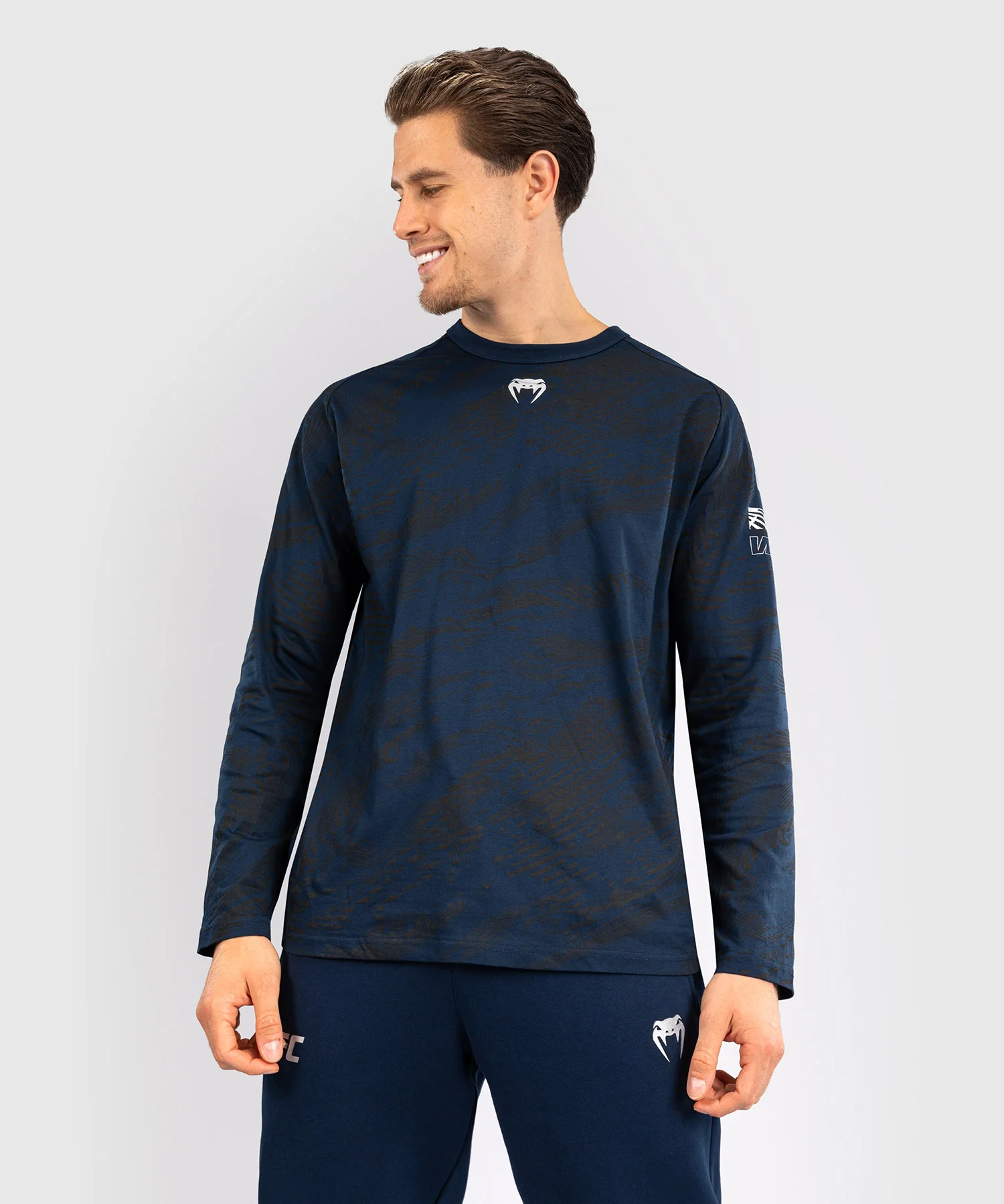 T-shirt à Manches Longues pour Hommes UFC Fusion by Venum Fight Week - Bleu Océanique