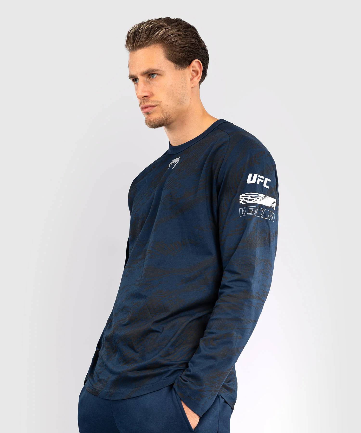 T-shirt à Manches Longues pour Hommes UFC Fusion by Venum Fight Week - Bleu Océanique - Image 3
