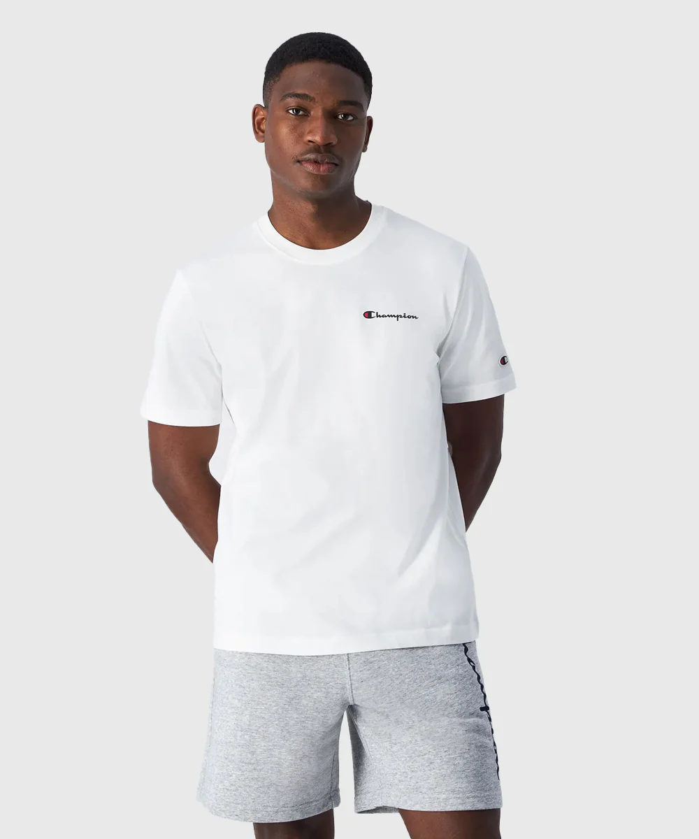 T-Shirt Champion En Jersey De Coton Avec Petit Logo - Blanc