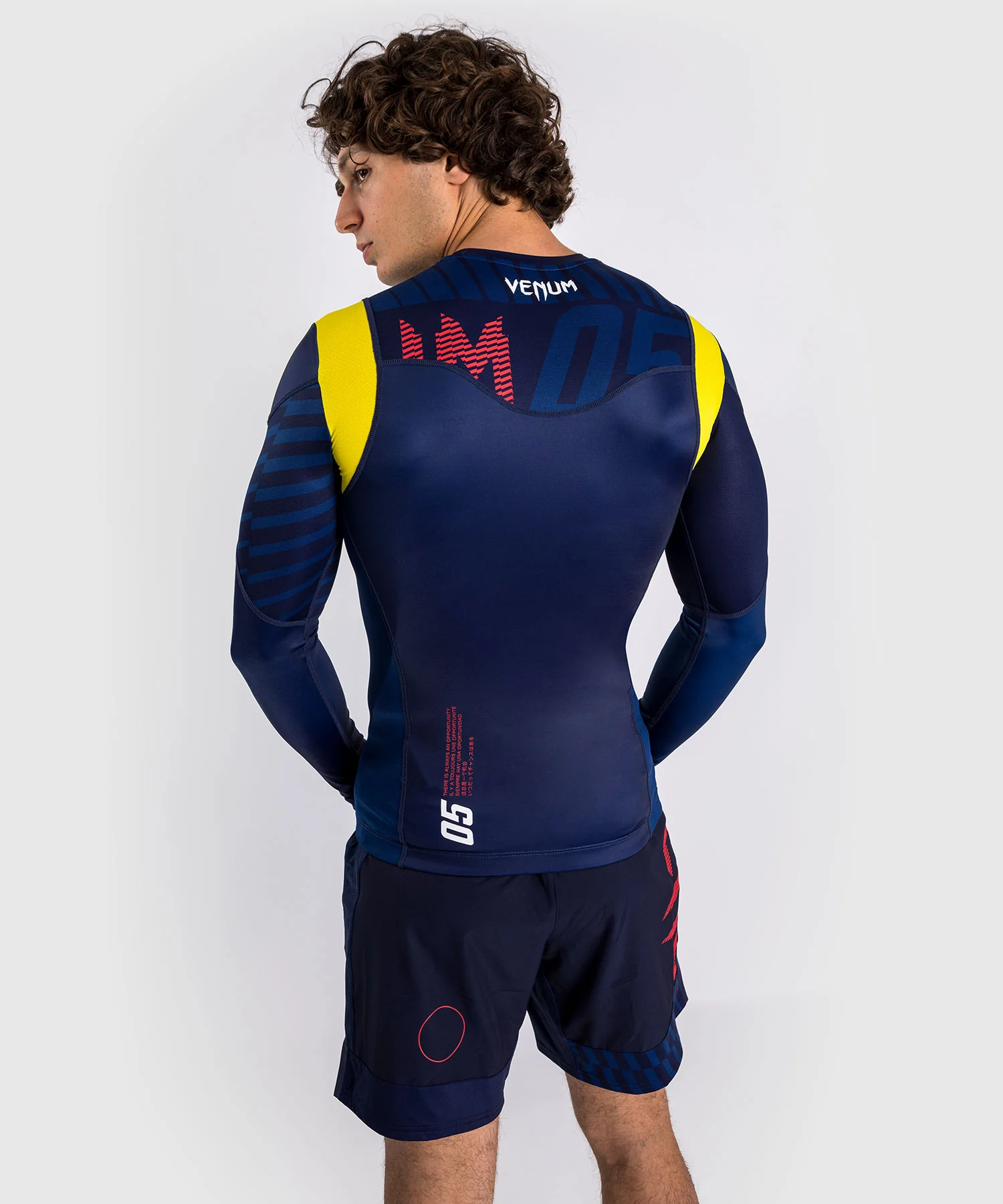 T-shirt Compression à Manches Longues Venum Sport 05 - Bleu/Jaune - Image 3