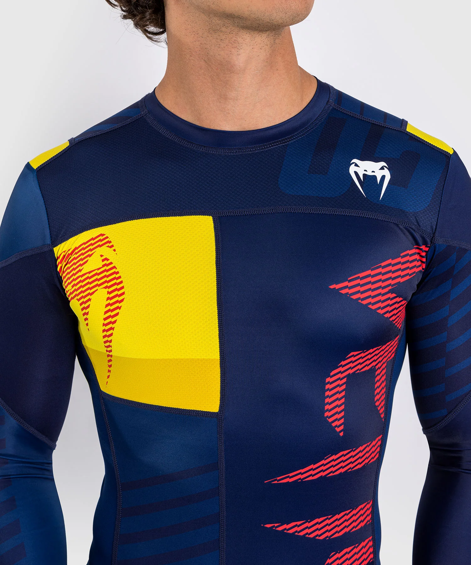 T-shirt Compression à Manches Longues Venum Sport 05 - Bleu/Jaune - Image 4