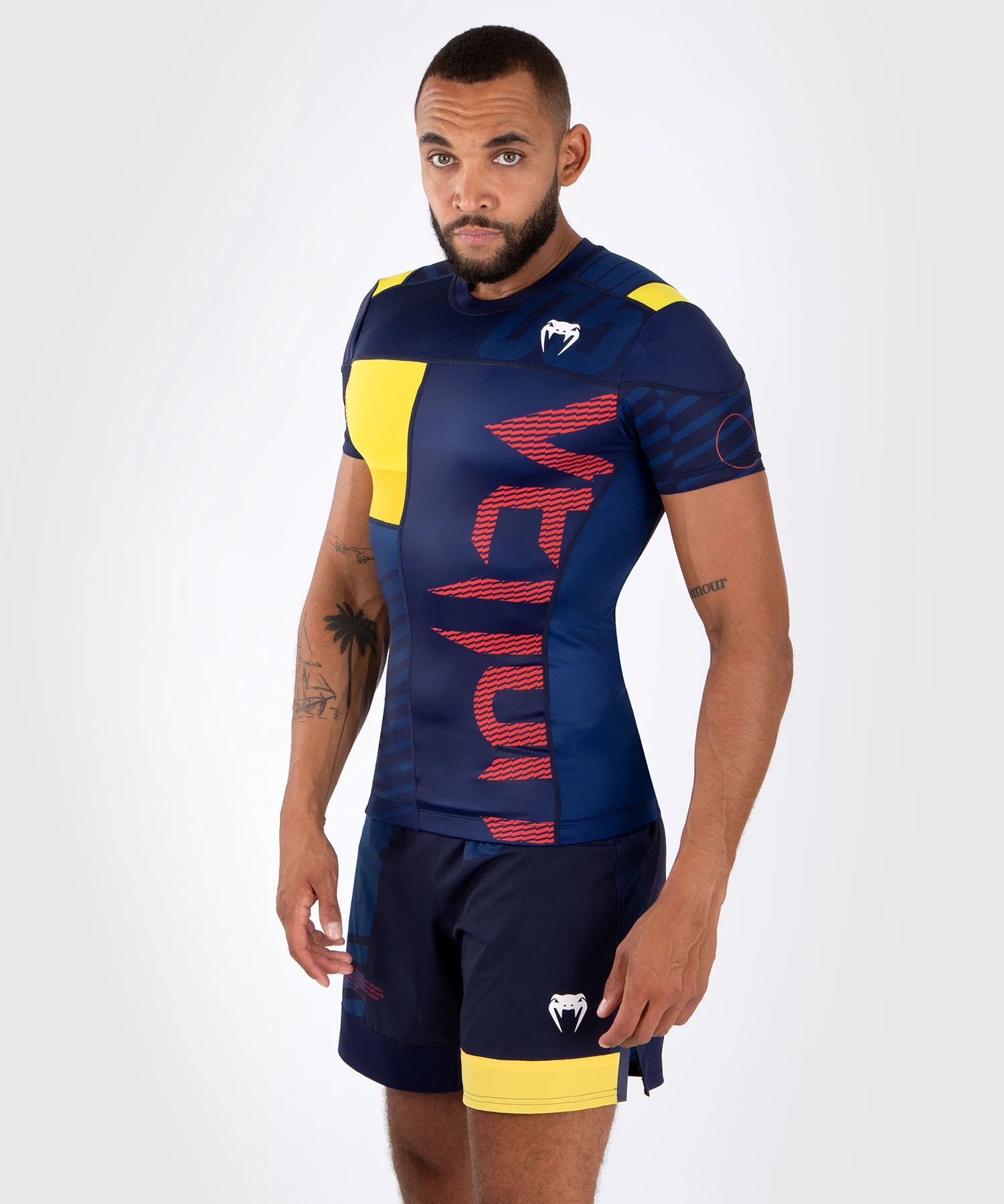 T-shirt de Compression à Manches Courtes Venum Sport 05 - Bleu/Jaune - Image 6
