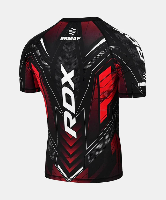 T-shirt de Compression Rdx Approuvé IMMAF - Noir/Rouge - Image 2