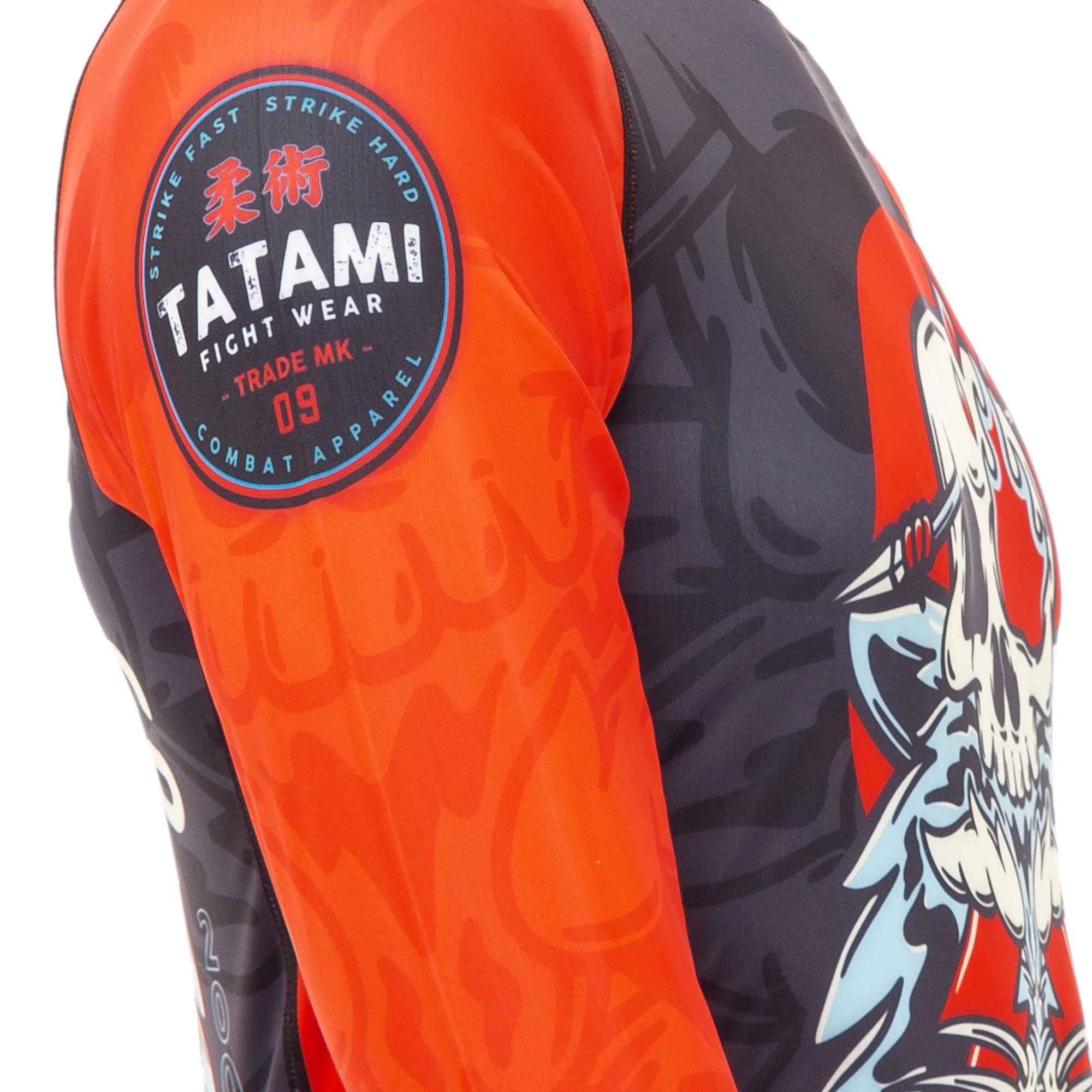 T-shirt de Compression Recyclé Eco Tech Tatami Fightwear Head Hunter - Manches Longues - Noir/Rouge - Image 4
