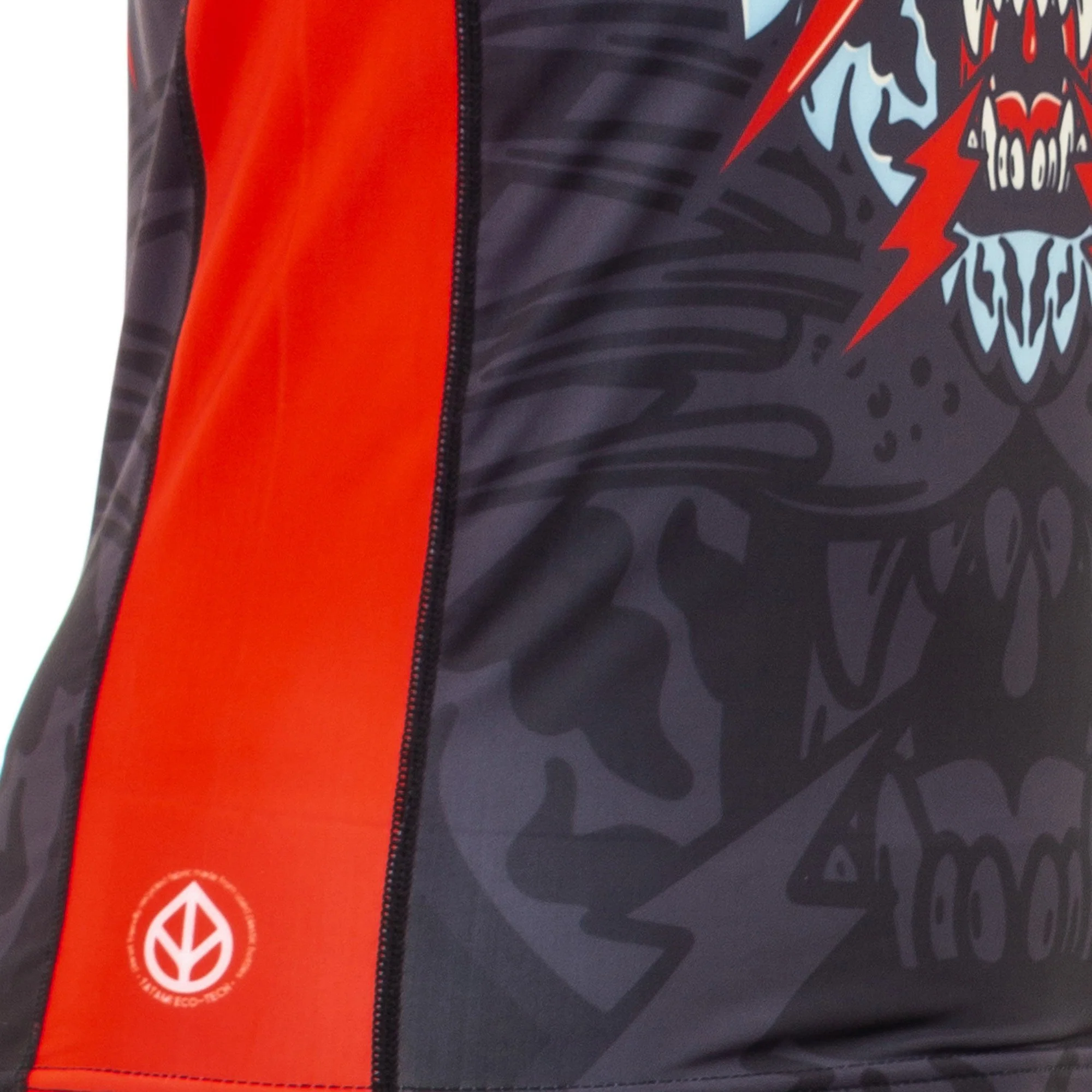 T-shirt de Compression Recyclé Eco Tech Tatami Fightwear Head Hunter - Manches Longues - Noir/Rouge - Image 5
