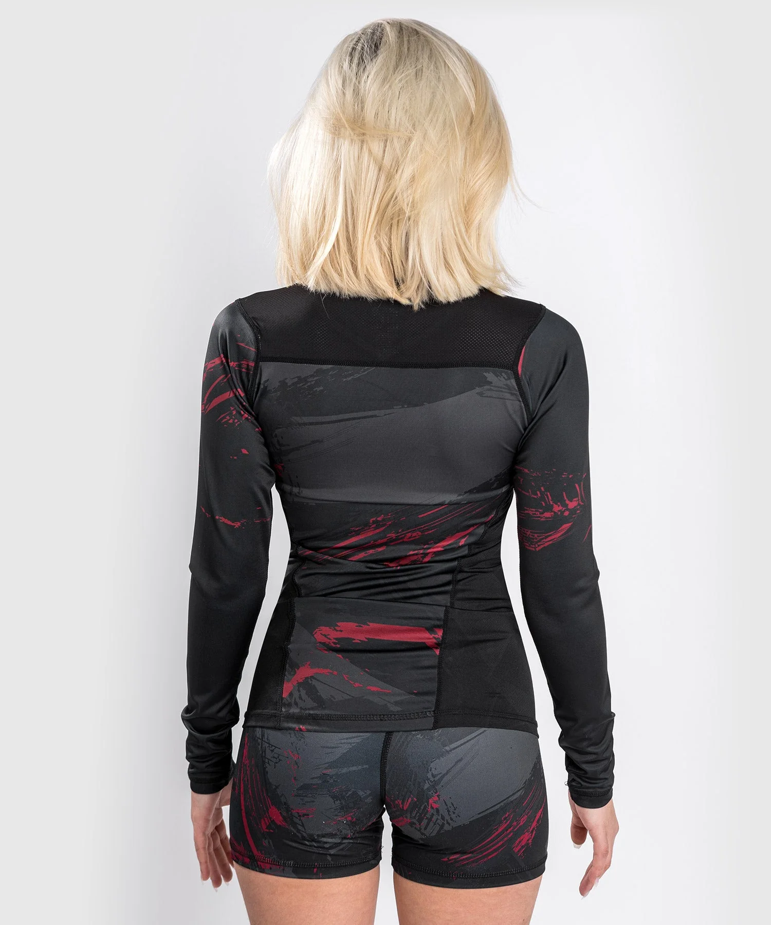 T-Shirt de Compression UFC Venum Authentic Fight Week 2.0 - Manches Longues - Pour Femmes - Noir/Rouge - Image 8