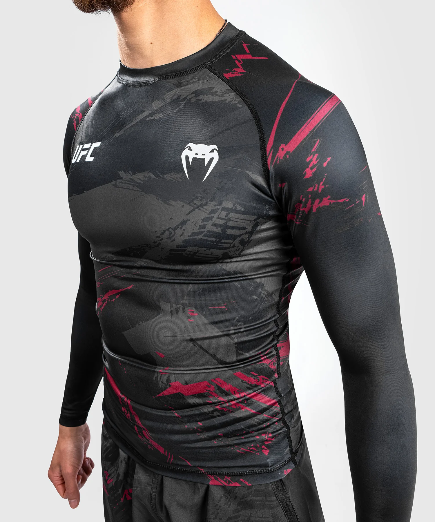 T-Shirt de Compression UFC Venum Authentic Fight Week 2.0 - Noir/Rouge - Image 6