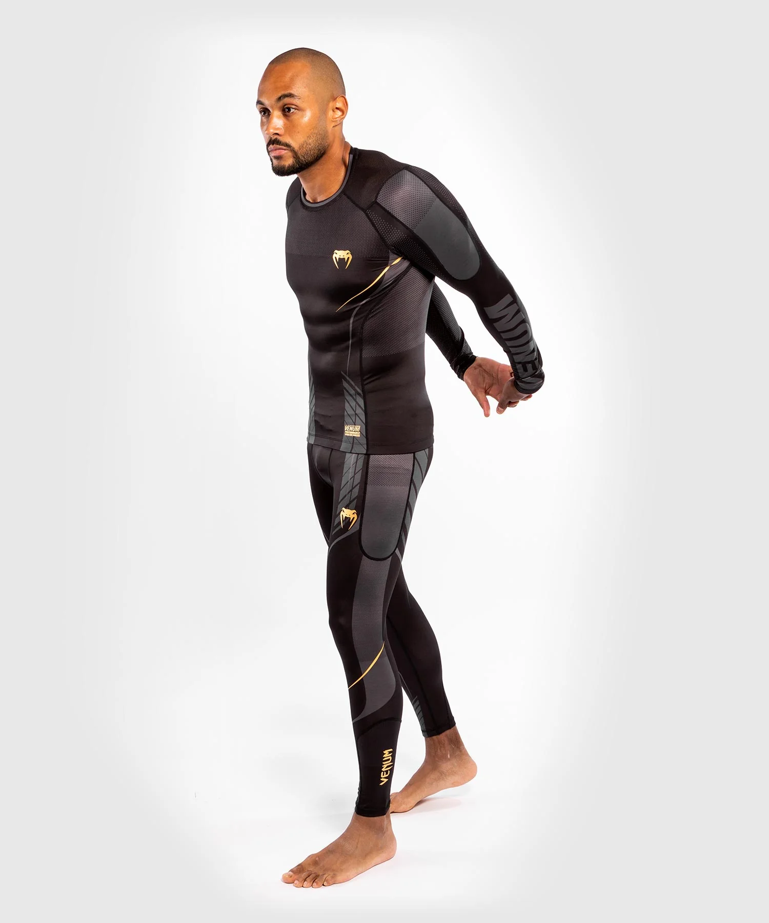 T-Shirt de Compression Venum Athletics - Manches Longues – Noir/Or - Image 8