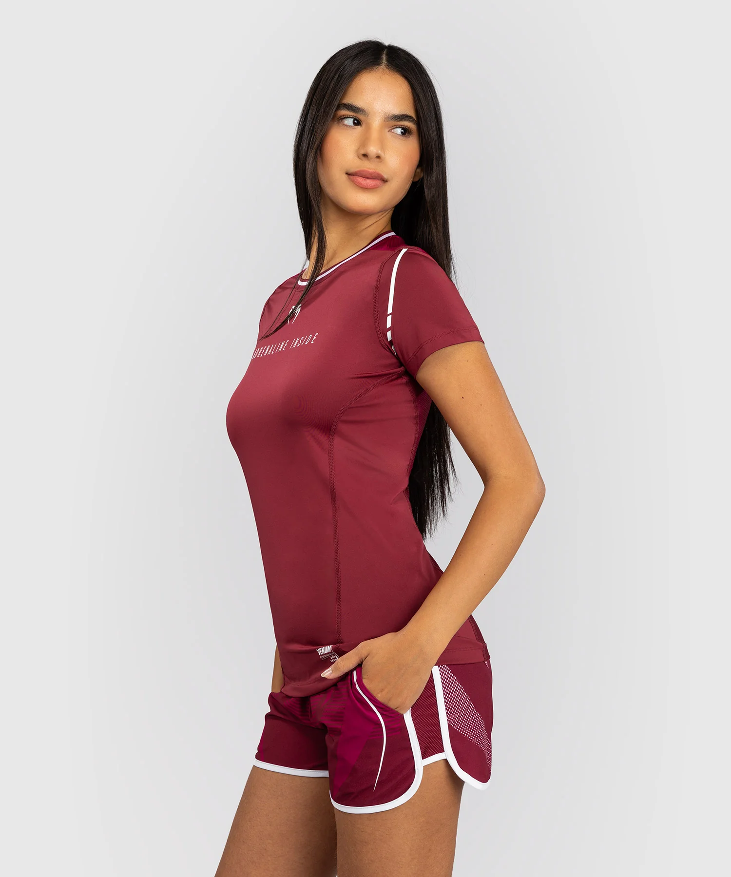 T-shirt Dry-Tech Femme Venum Adrenaline – Bordeaux/Rose - Image 3