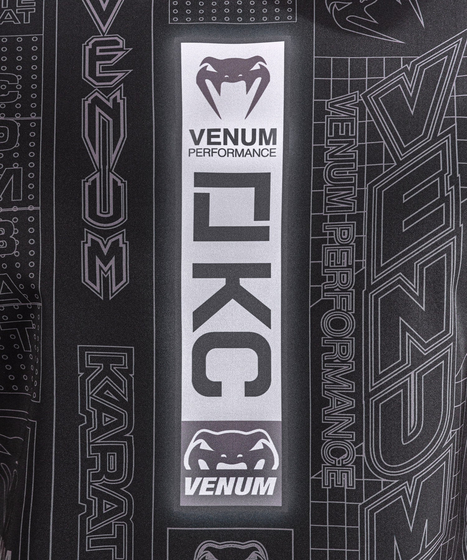 T-shirt Dry Tech Karate Combat by Venum – Noir/Gris - Image 5