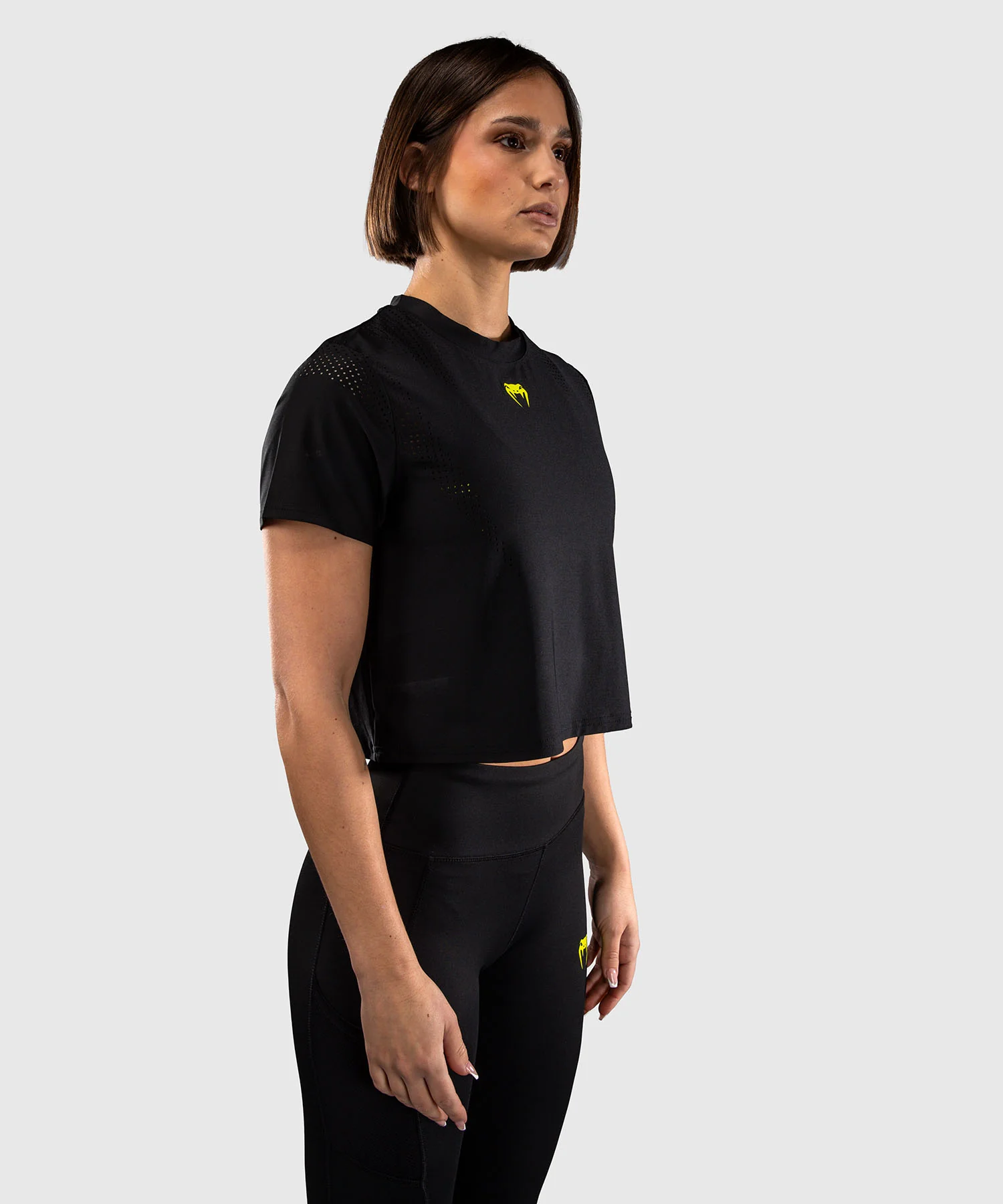 T-shirt Dry Tech Pour Femme Venum Lazer - Noir/Jaune - Image 3