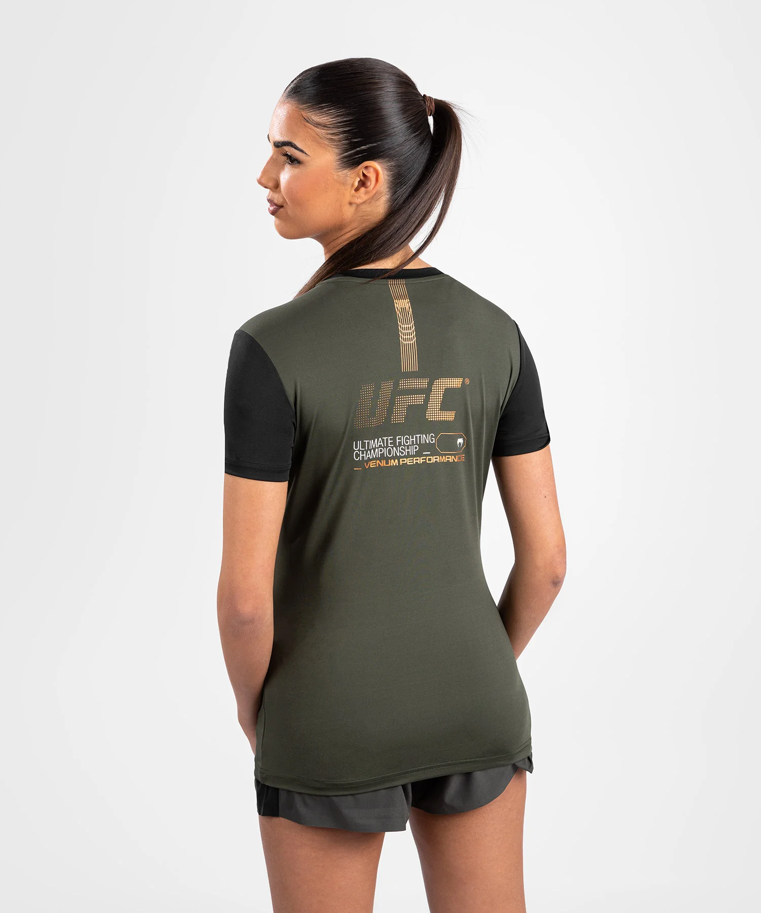 T-shirt Dry-Tech pour Femmes UFC Adrenaline by Venum Fight Week - Kaki/Bronze - Image 5