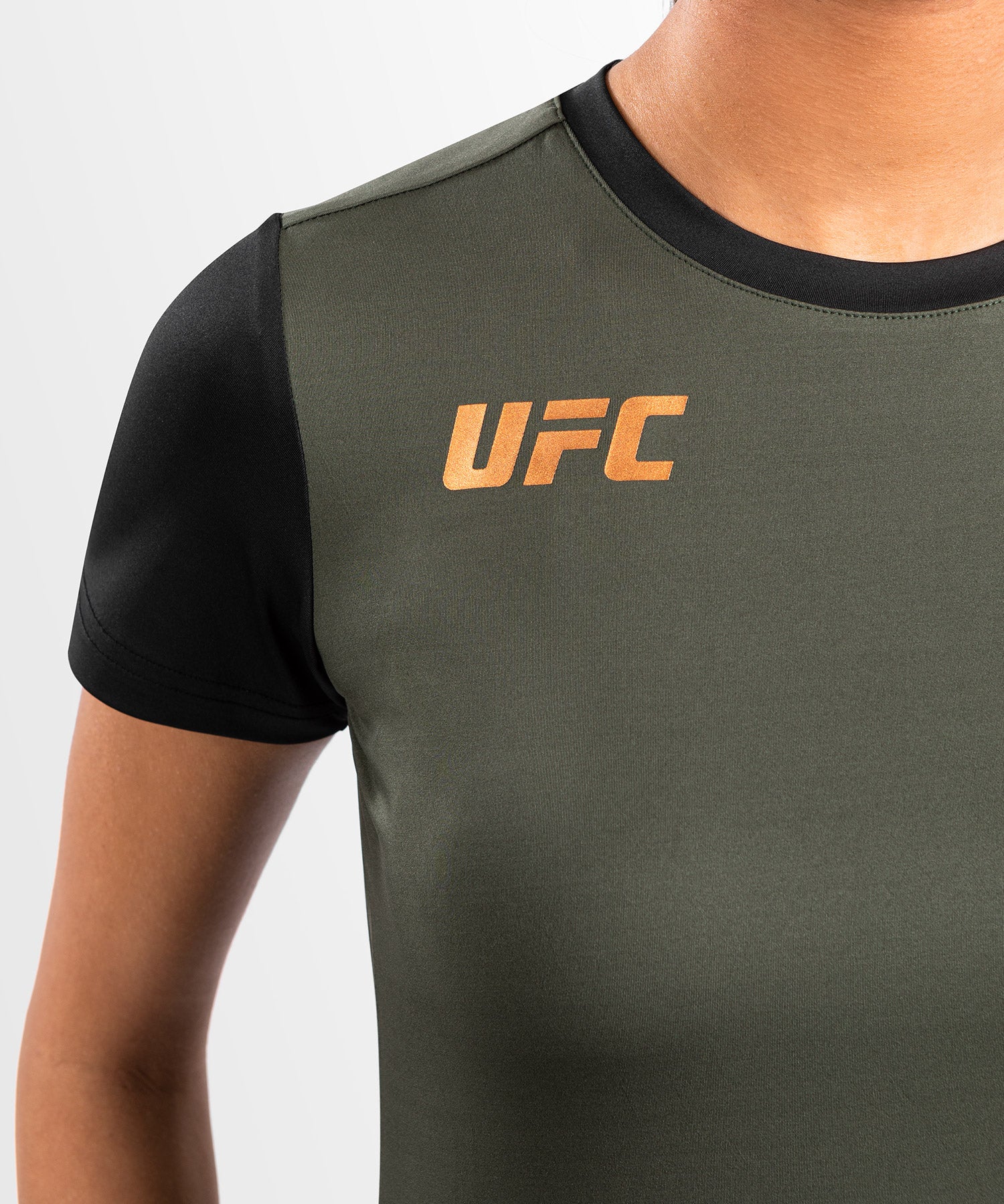 T-shirt Dry-Tech pour Femmes UFC Adrenaline by Venum Fight Week - Kaki/Bronze - Image 8