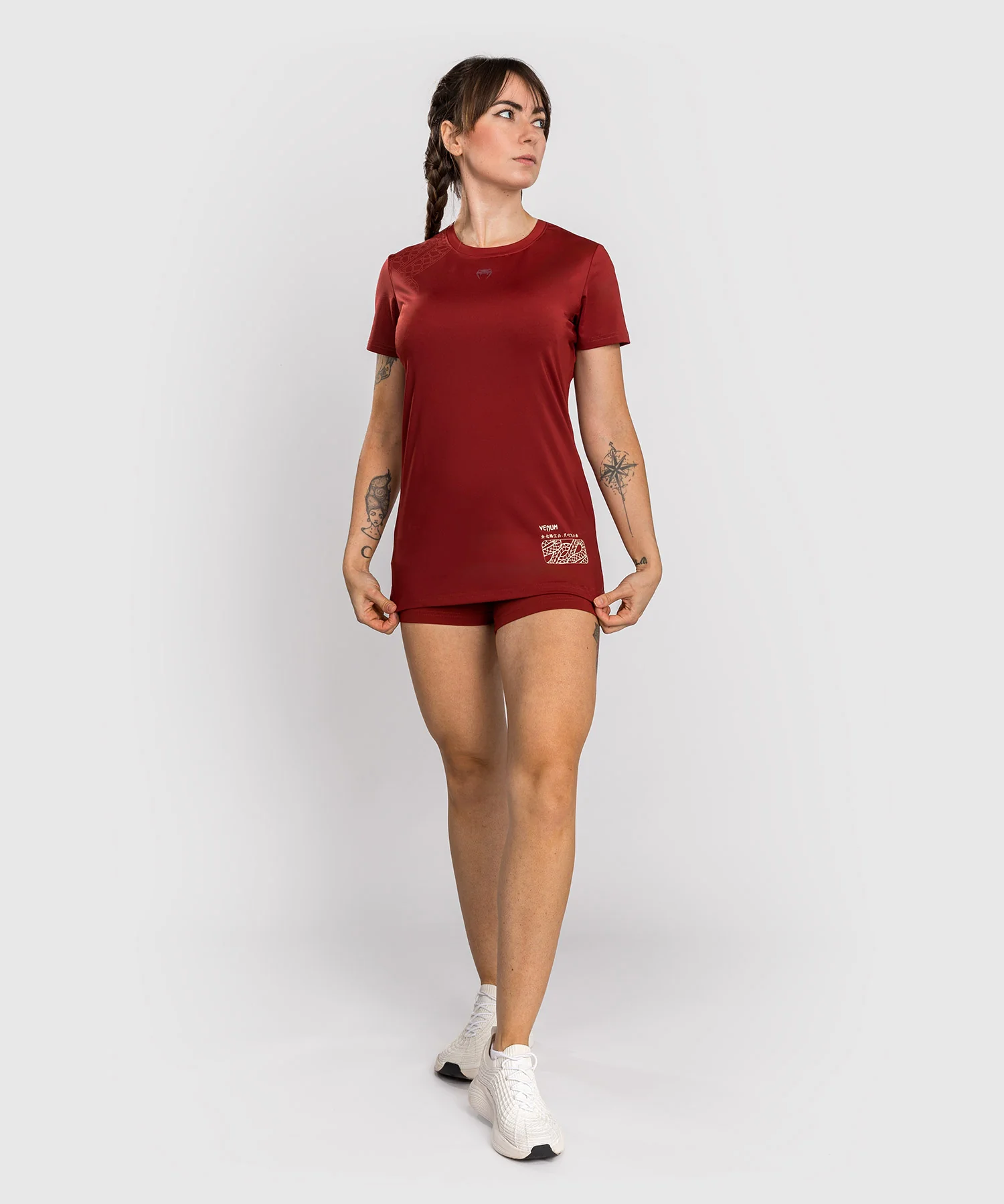 T-shirt Dry-Tech pour Femmes Venum Serpenti – Bordeaux/Ivoire