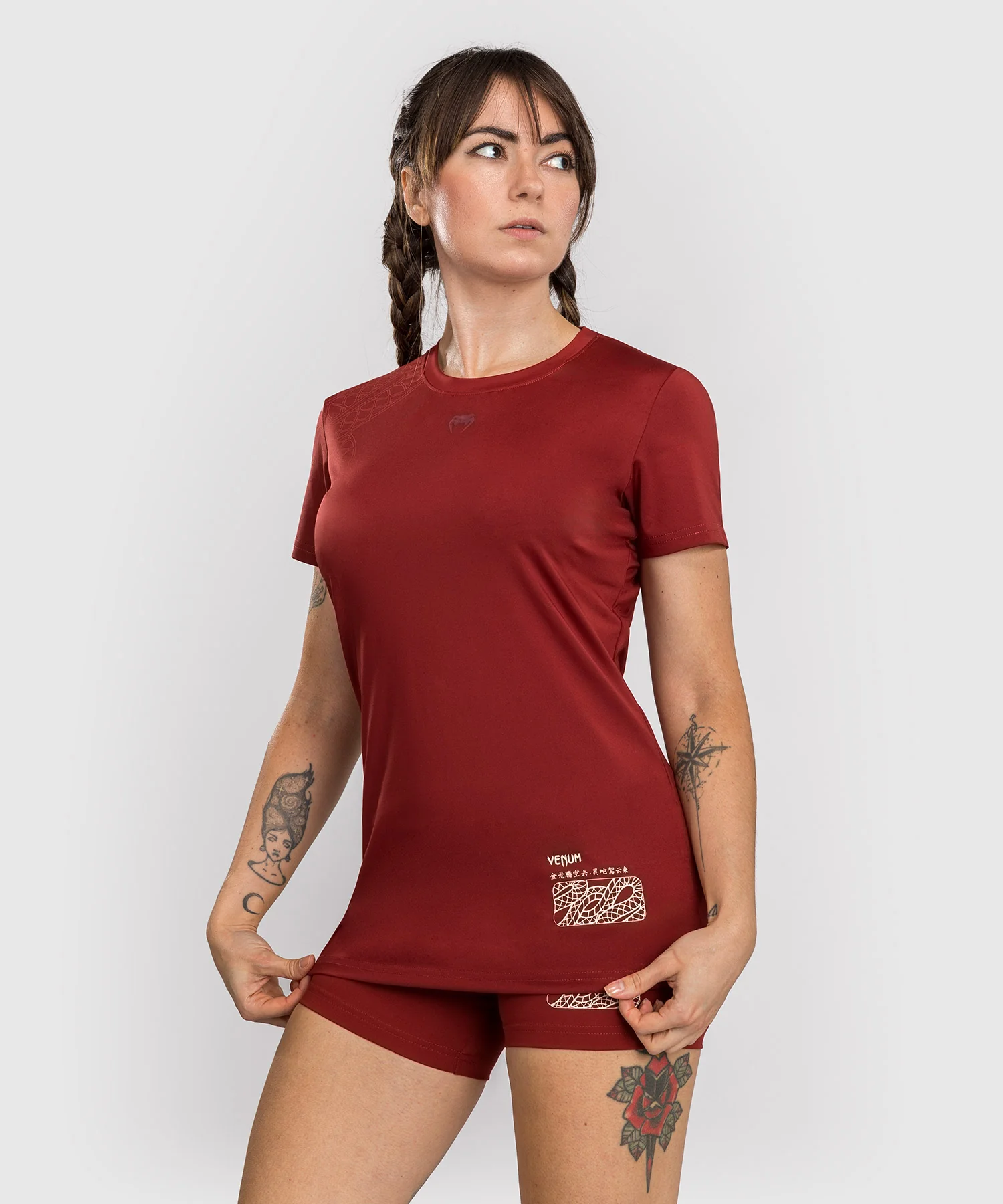 T-shirt Dry-Tech pour Femmes Venum Serpenti – Bordeaux/Ivoire - Image 2