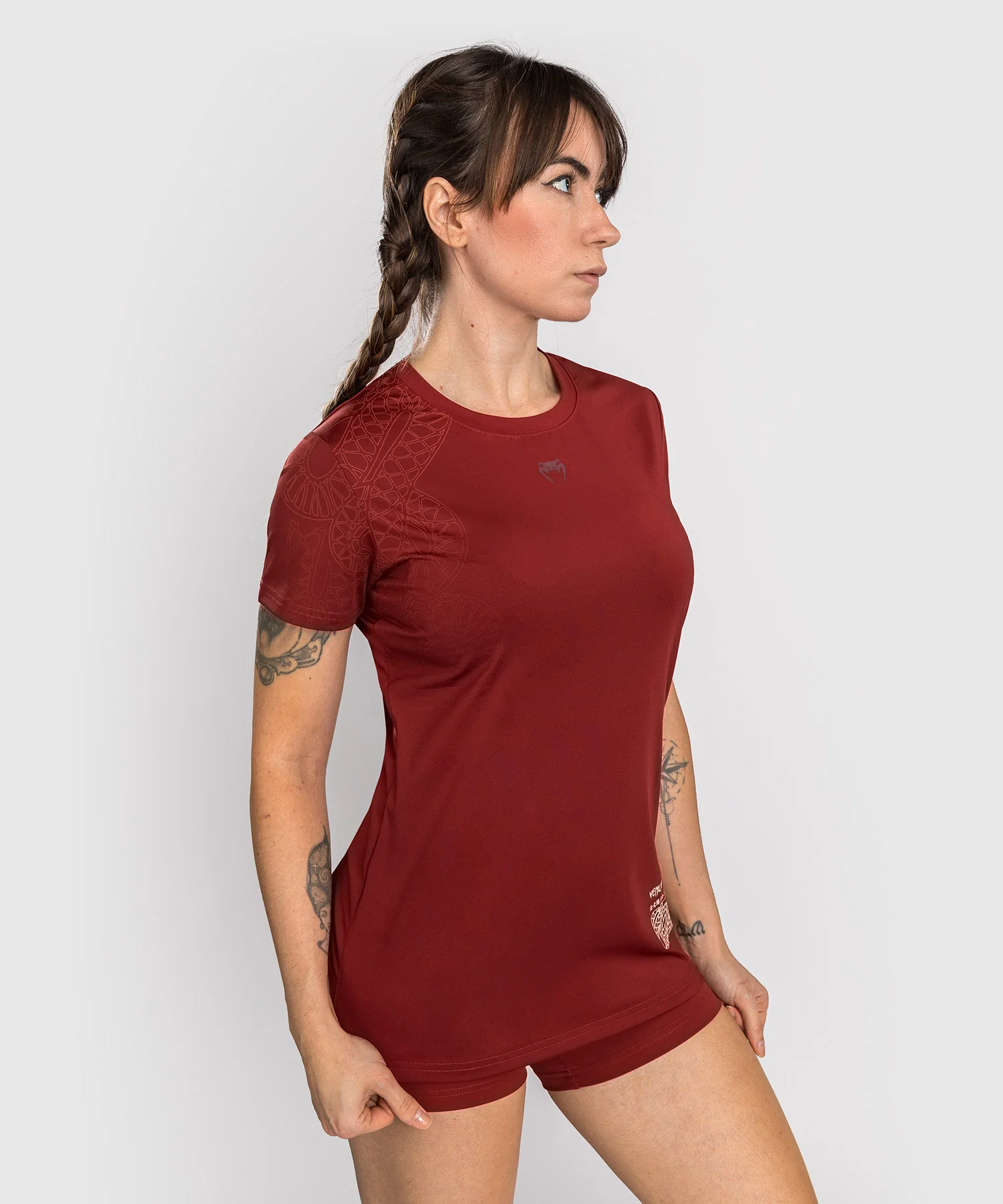 T-shirt Dry-Tech pour Femmes Venum Serpenti – Bordeaux/Ivoire - Image 4