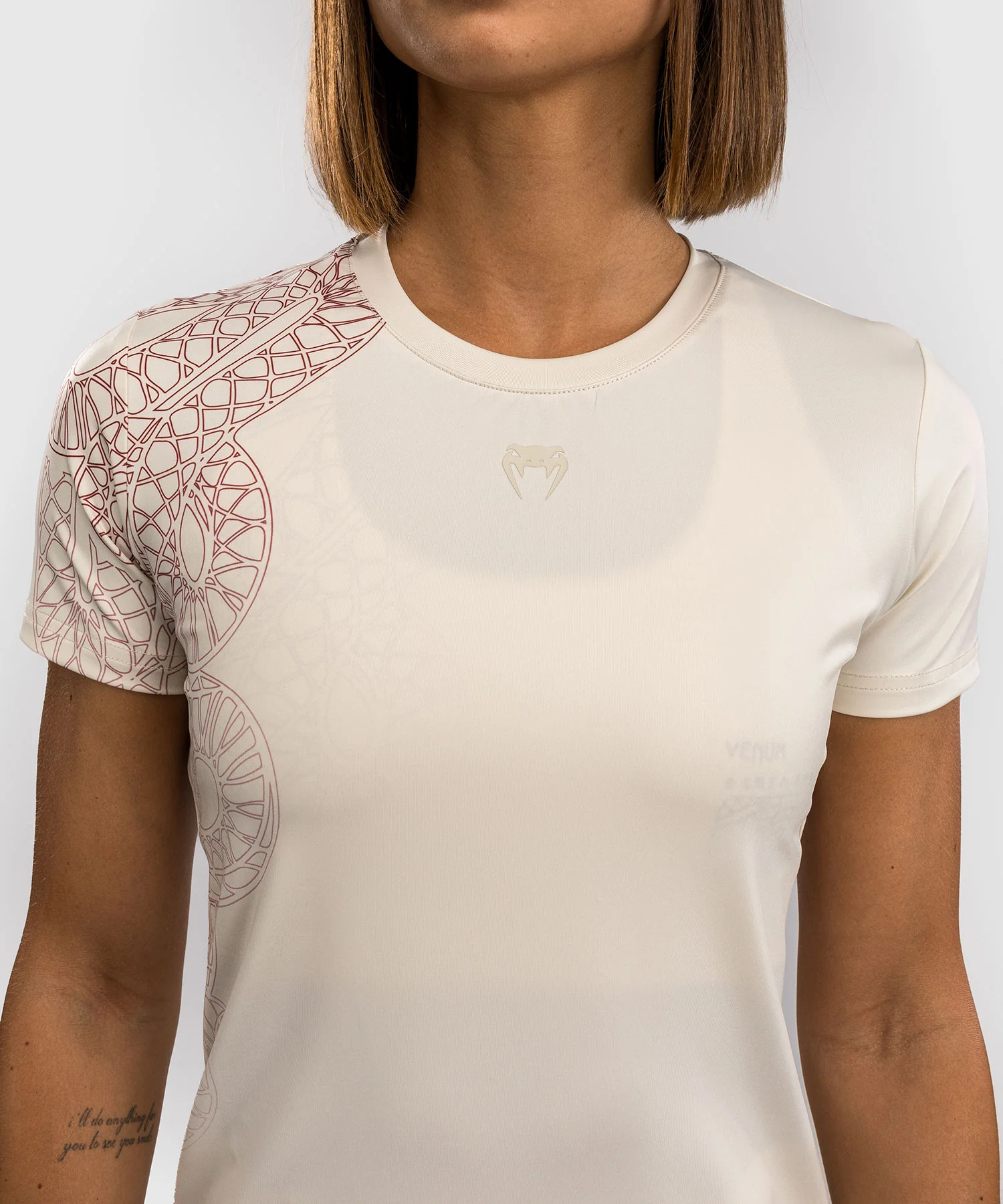 T-shirt Dry-Tech pour Femmes Venum Serpenti – Ivoire/Bordeaux - Image 7