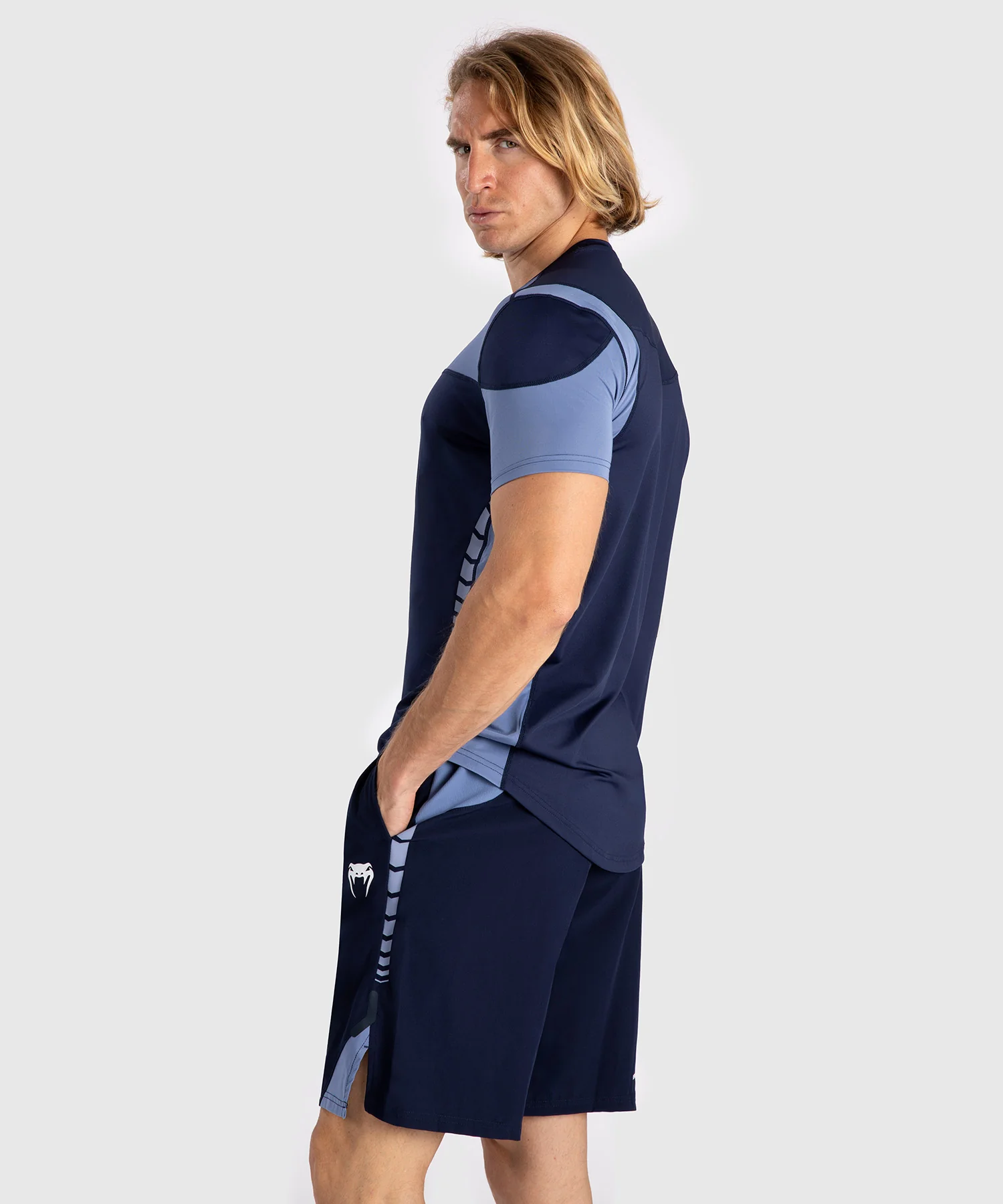 T-shirt Dry-Tech pour Hommes Venum Tempest - Bleu Marine/Bleu - Image 2