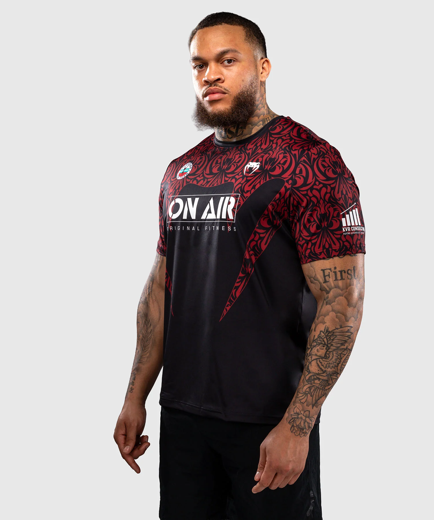 T-shirt Dry Tech Venum Bulgarian Top Team (BTT) – Noir/Rouge - Image 2
