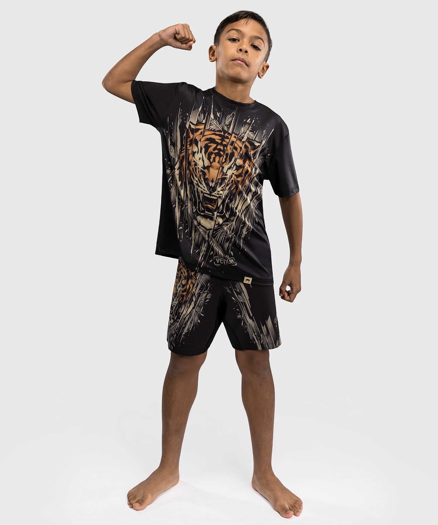 T-Shirt Dry-Tech Venum Tiger pour Enfants - Noir/Orange Néon - Image 5
