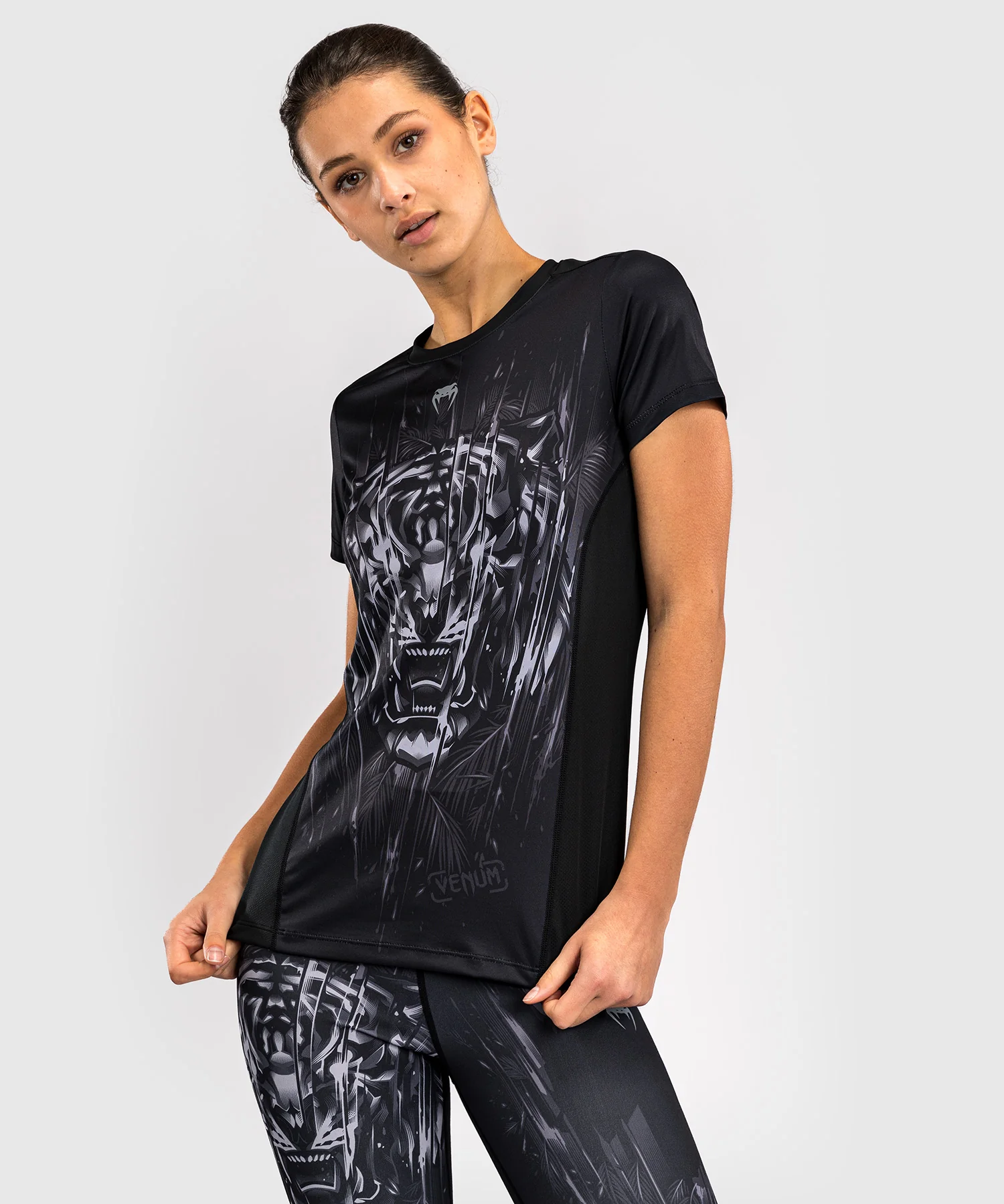 T-Shirt Dry-Tech Venum Tiger pour Femmes - Noir/Argent - Image 5