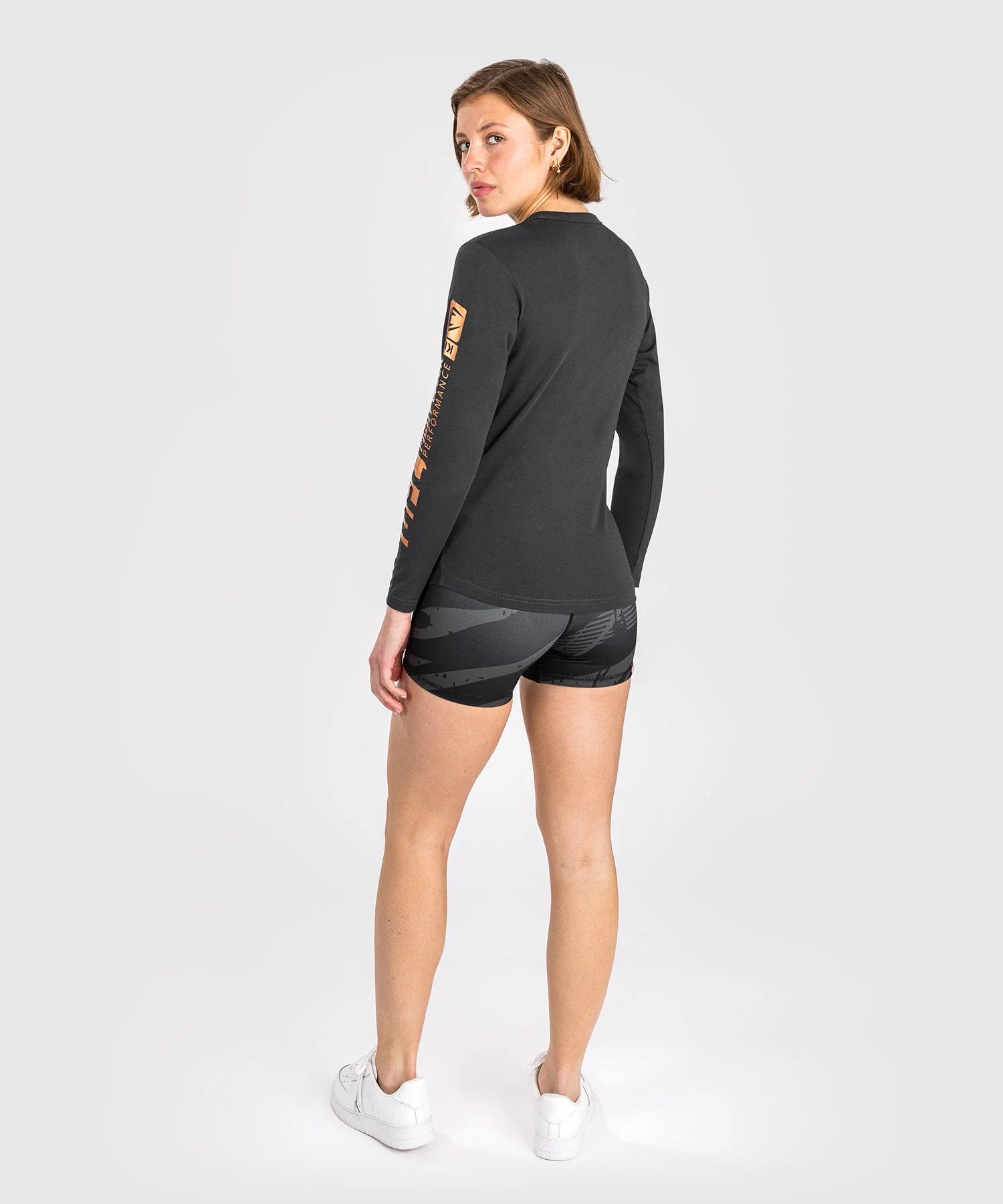 T-Shirt en Coton À Manches Longues pour Femmes UFC Adrenaline by Venum Fight Week - Gris Anthracite - Image 7