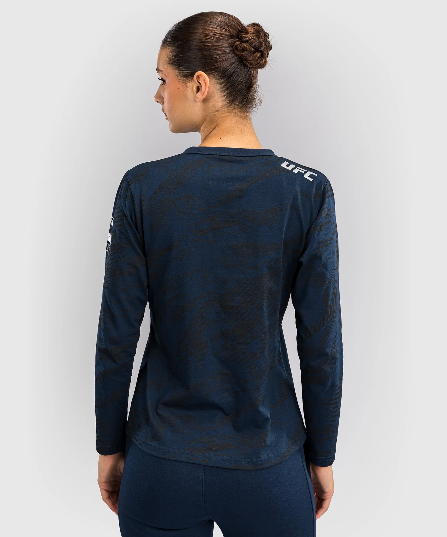 T-shirt en Coton à Manches Longues pour Femmes UFC Fusion by Venum Fight Week - Bleu Océanique - Image 3