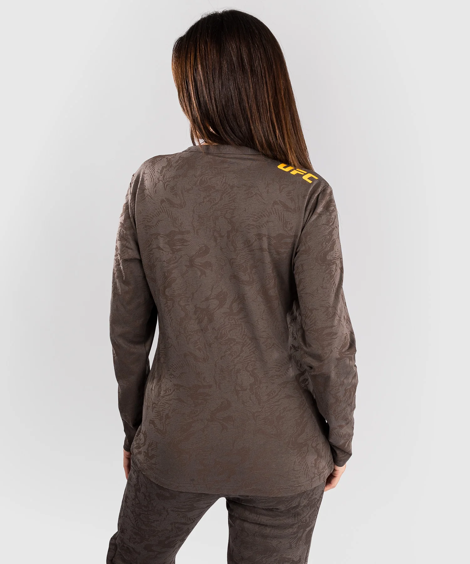 T-shirt en Coton à Manches Longues pour Femmes UFC Fusion by Venum Fight Week - Marron Terrestre - Image 3