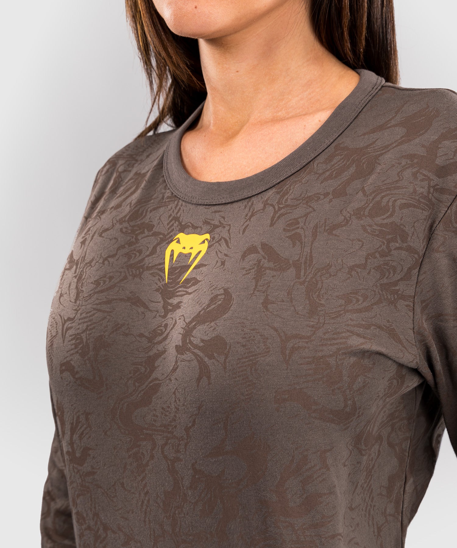 T-shirt en Coton à Manches Longues pour Femmes UFC Fusion by Venum Fight Week - Marron Terrestre - Image 4