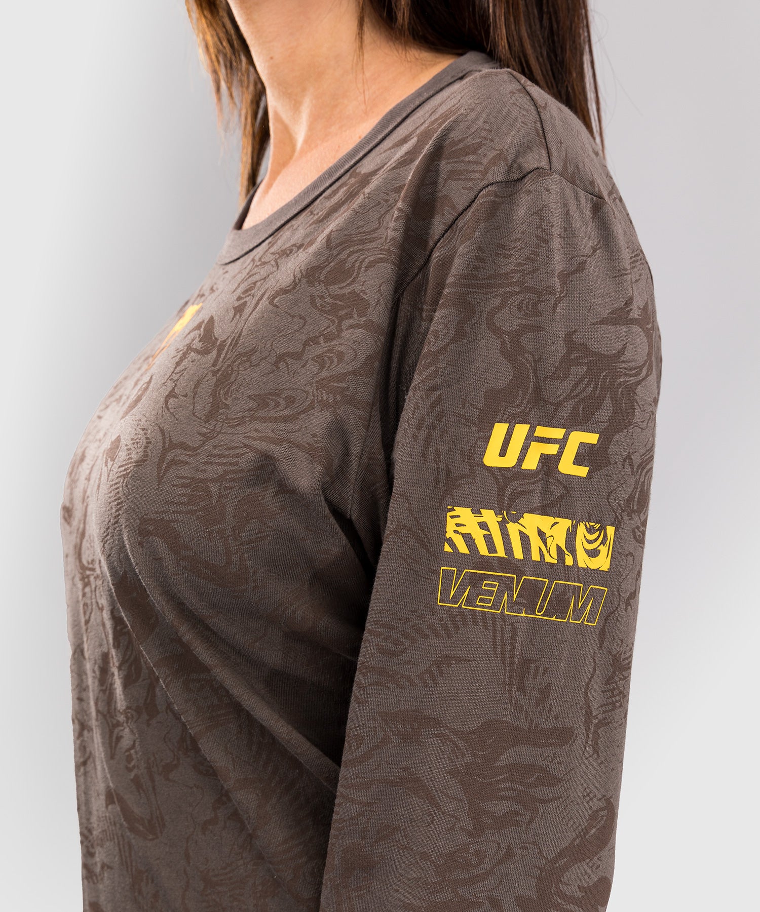 T-shirt en Coton à Manches Longues pour Femmes UFC Fusion by Venum Fight Week - Marron Terrestre - Image 5
