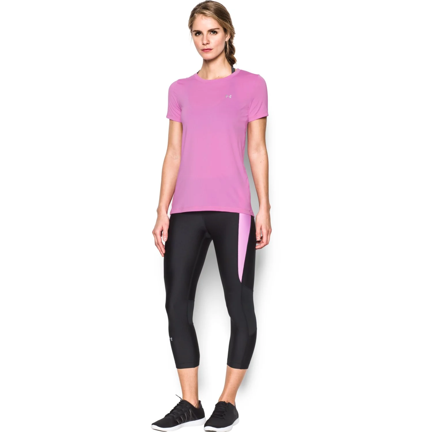 T-shirt Femme Under Armour Heatgear Armour - Rose - Image 3
